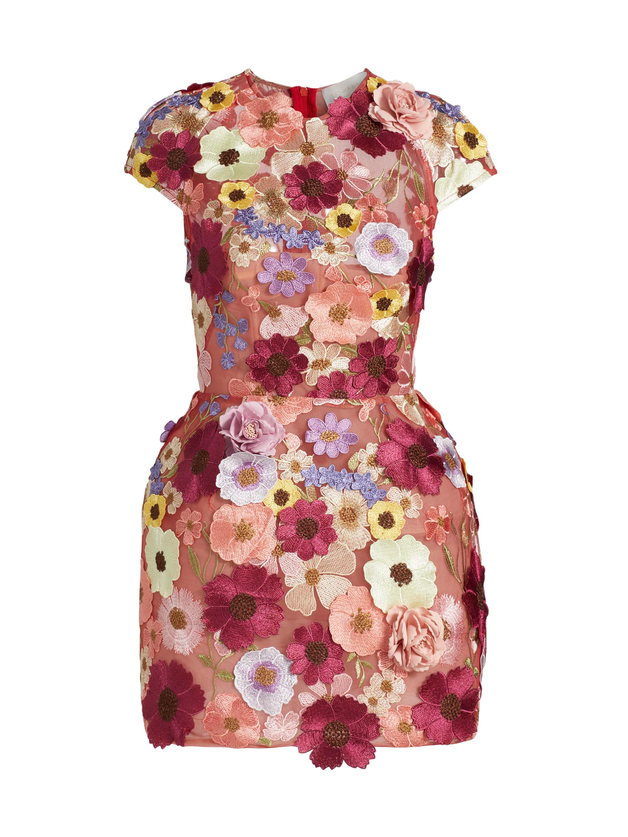 Bronx and Banco Jasmine Floral-Appliquéd Minidress | Saks Fifth Avenue