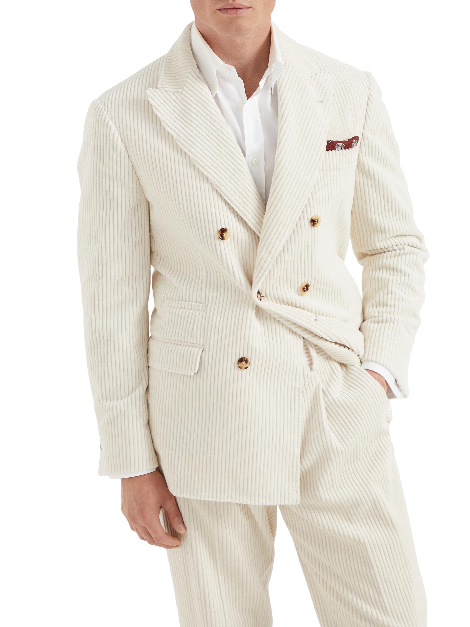 MIX WALE CORDUROY DOUBLE-BREASTED BLAZER