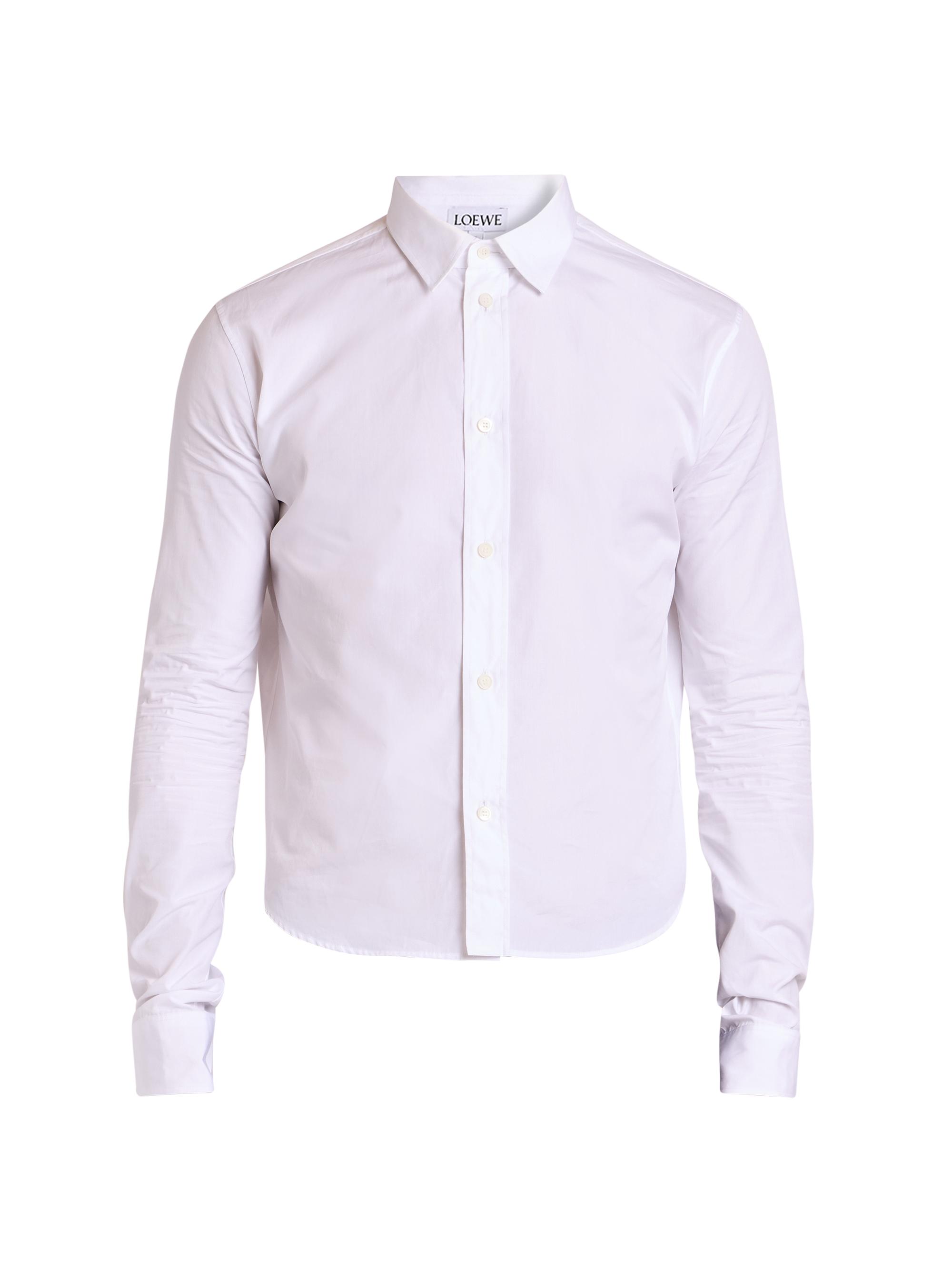 LOEWE Men's Cotton-Blend Button-Front Shirt - White