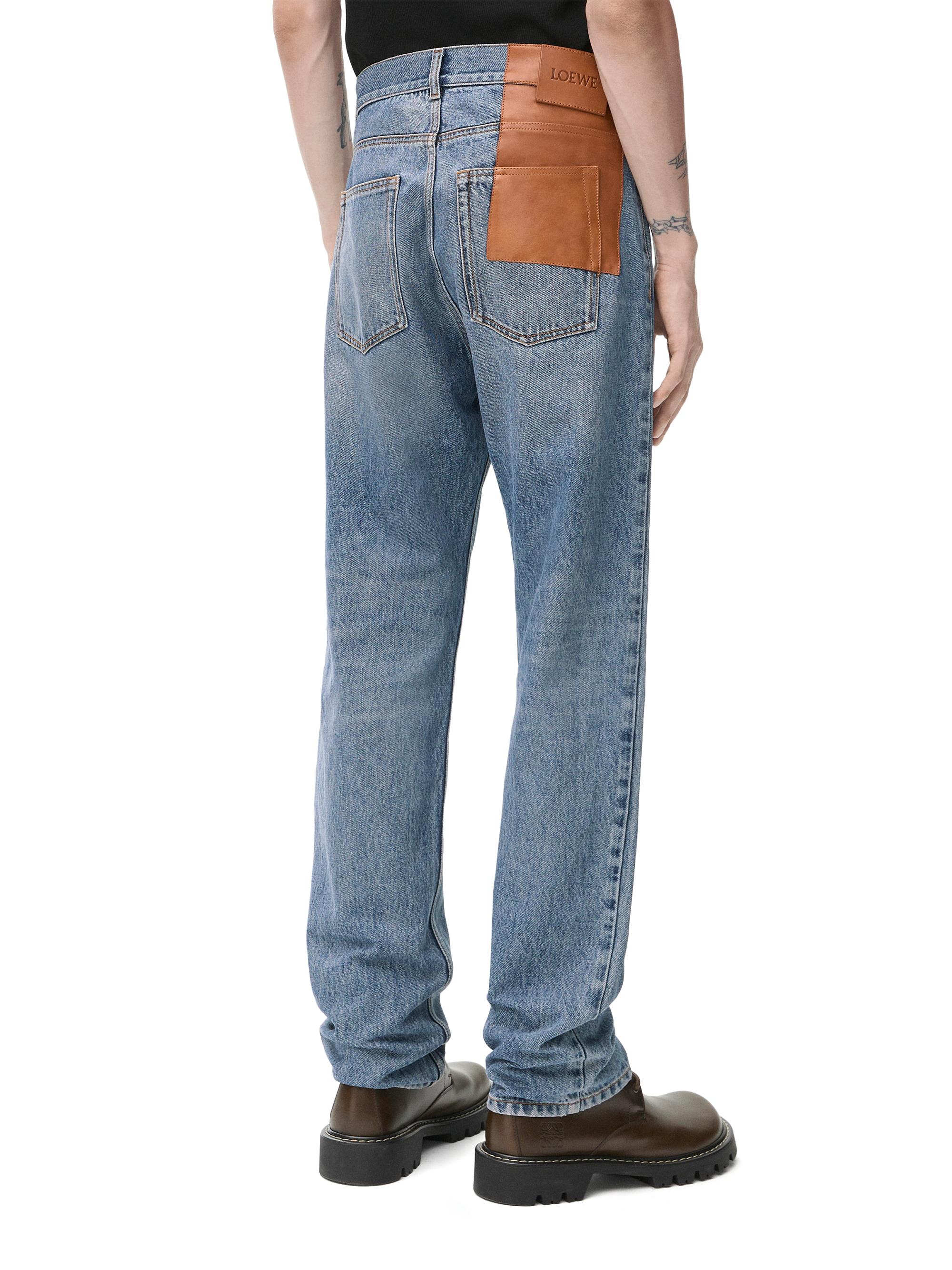 LOEWE Leather Patch Straight-Leg Jeans | Saks Fifth Avenue