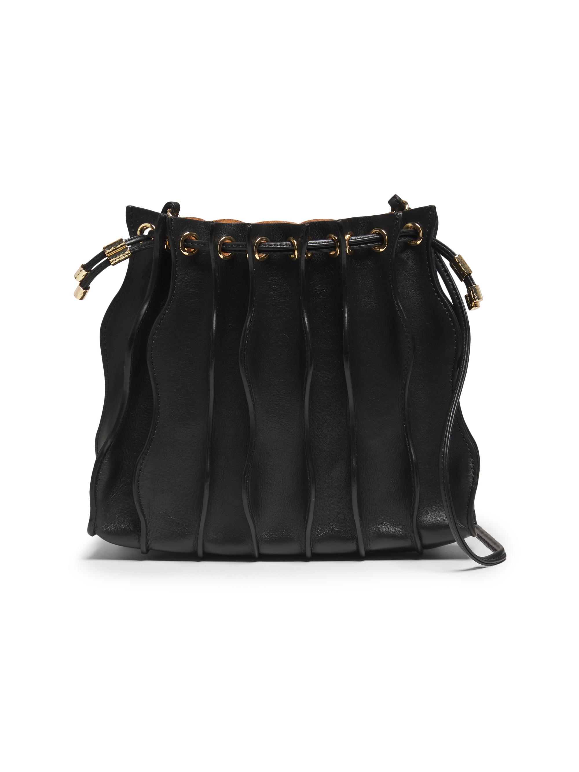 Ulla Johnson Women's Adria Pleated Wave Leather Crossbody Bag - Noir