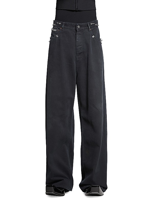 Shop Balenciaga Pierced Baggy Jeans | Saks Fifth Avenue Shop Balenciaga Pierced Baggy Jeans | Saks Fifth Avenue