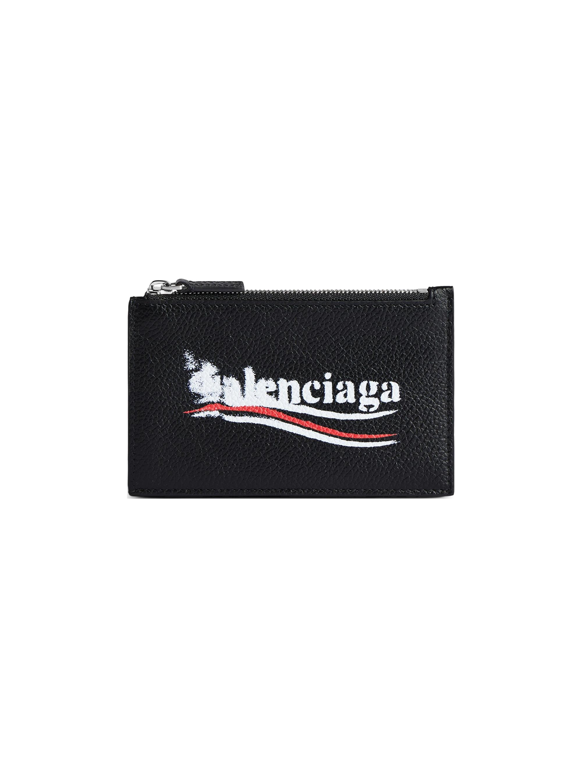 Balenciaga Men's Cash  Long Coin and Card Holder - Black
