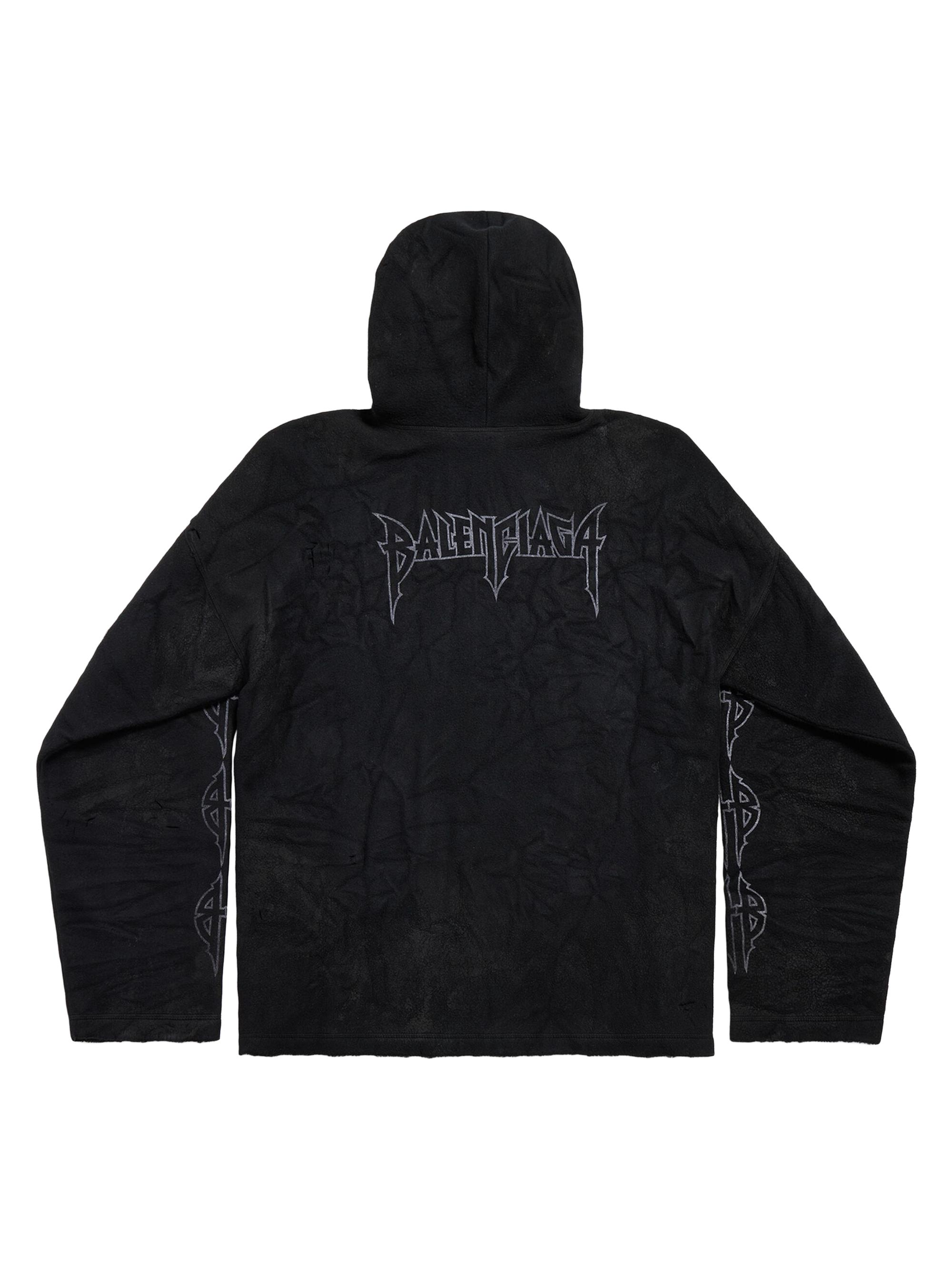 Balenciaga Paris Moon Crinkled Large Fit Hoodie | Saks Fifth Avenue