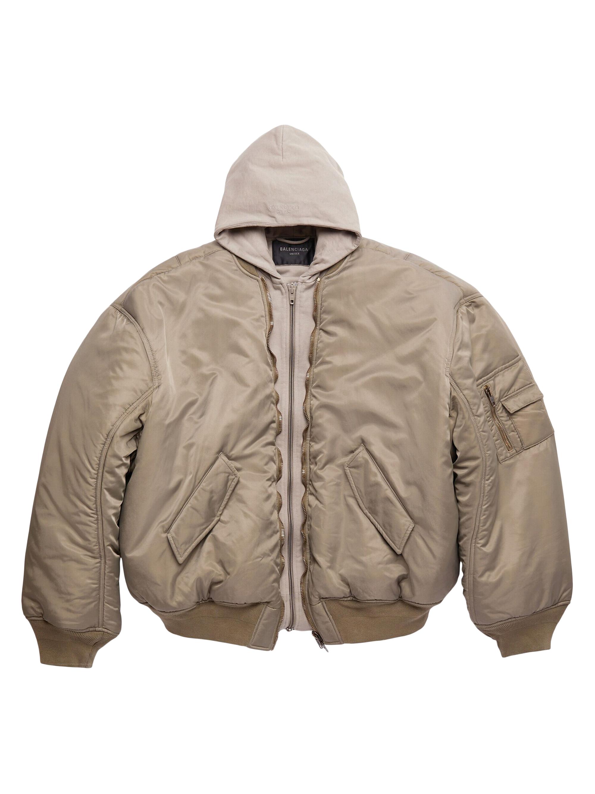 Balenciaga Paris All in Bomber Jacket - Dark Beige