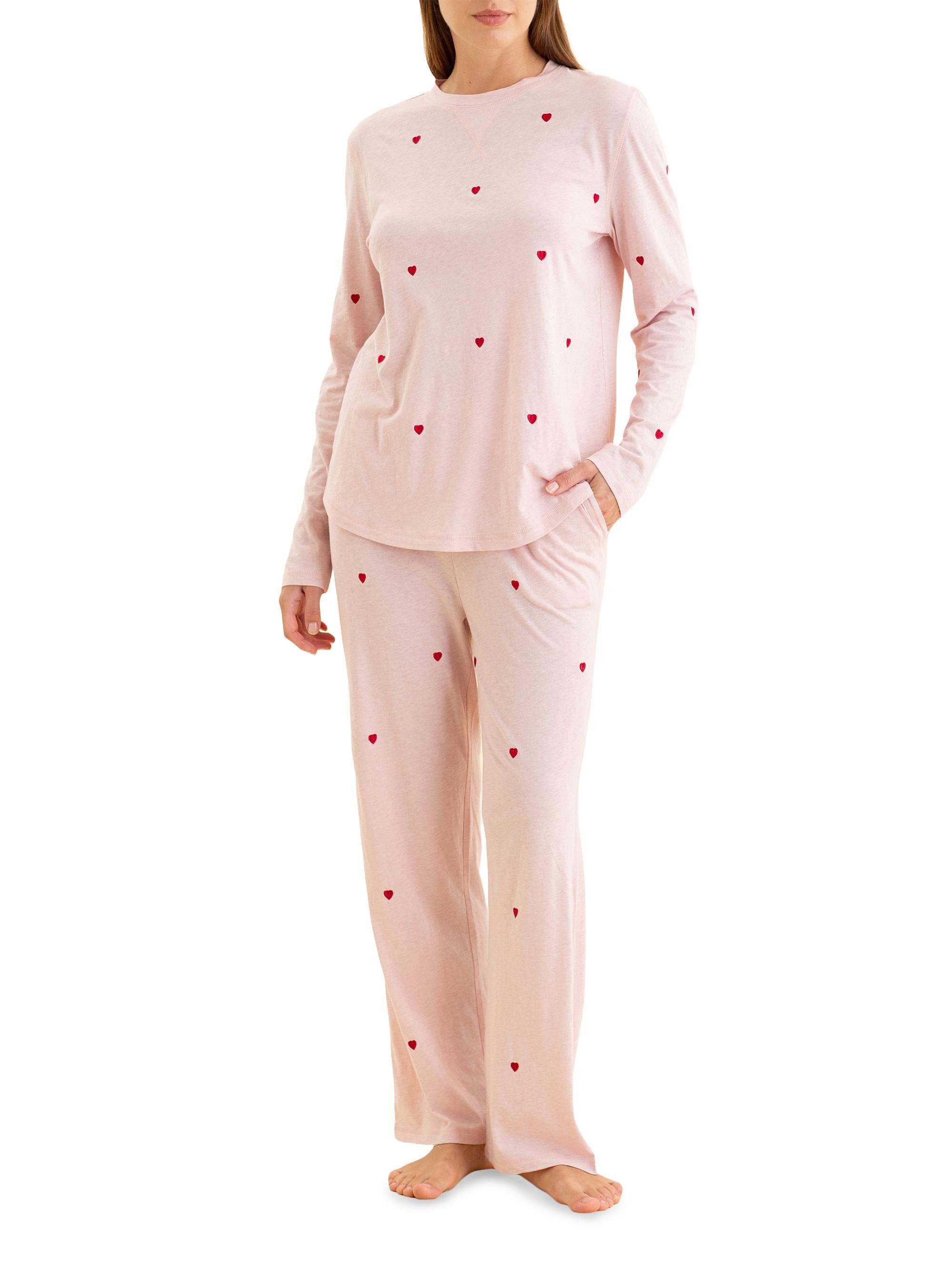 Papinelle Women's Jada Hearts Boxy T-Shirt Pajamas -  Pink