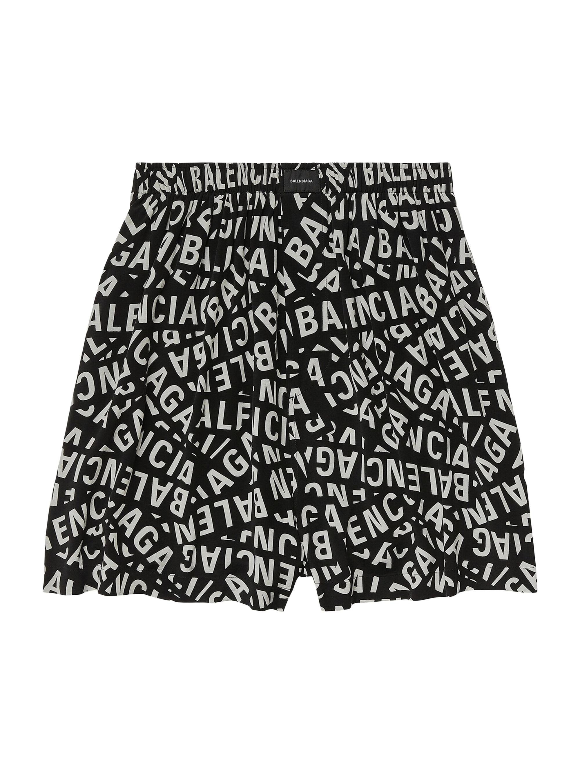 Balenciaga Men's Logo Strips Pyjama Shorts - Black
