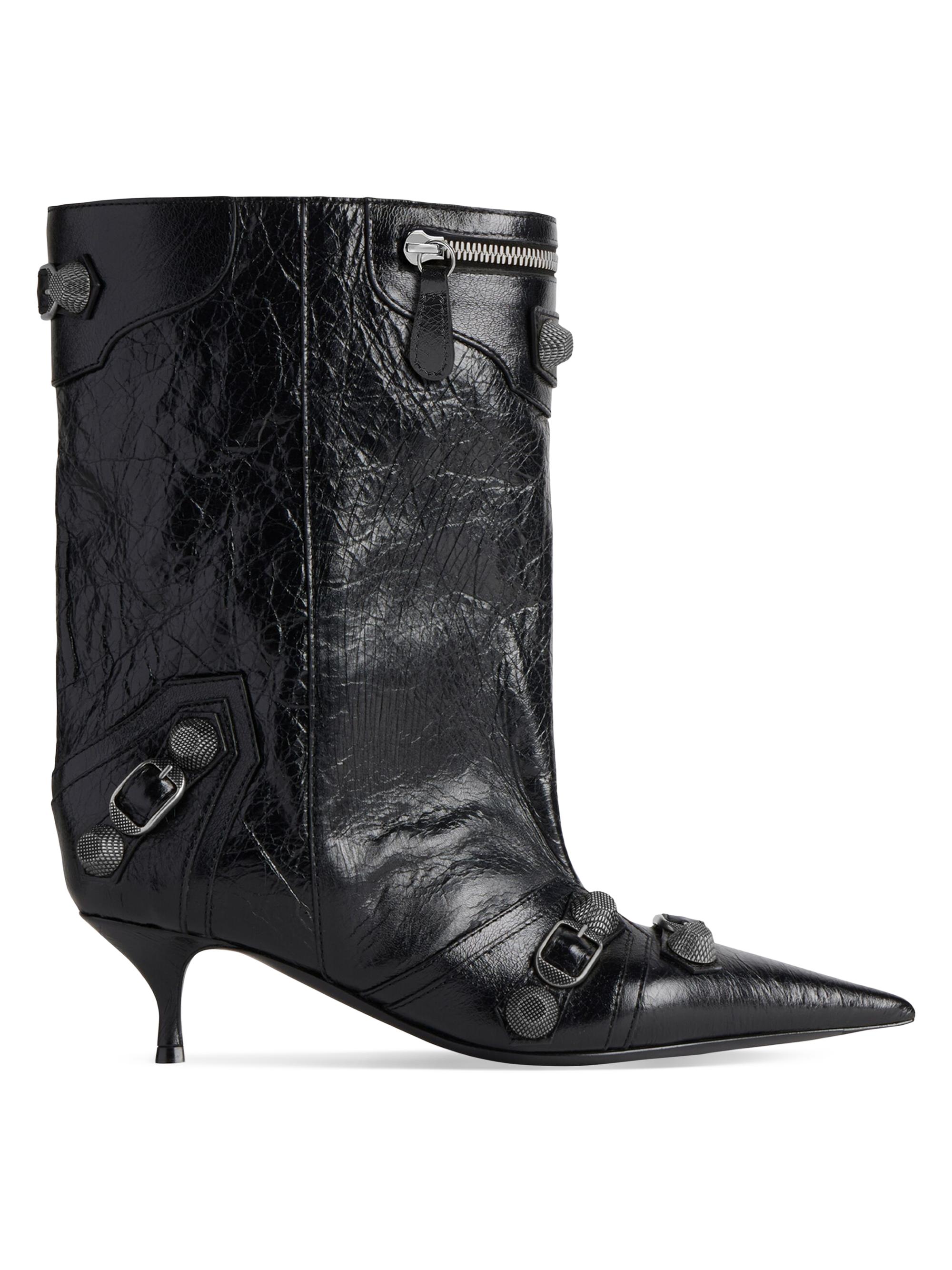 Balenciaga Women's Cagole Wide 50MM Booties - Black