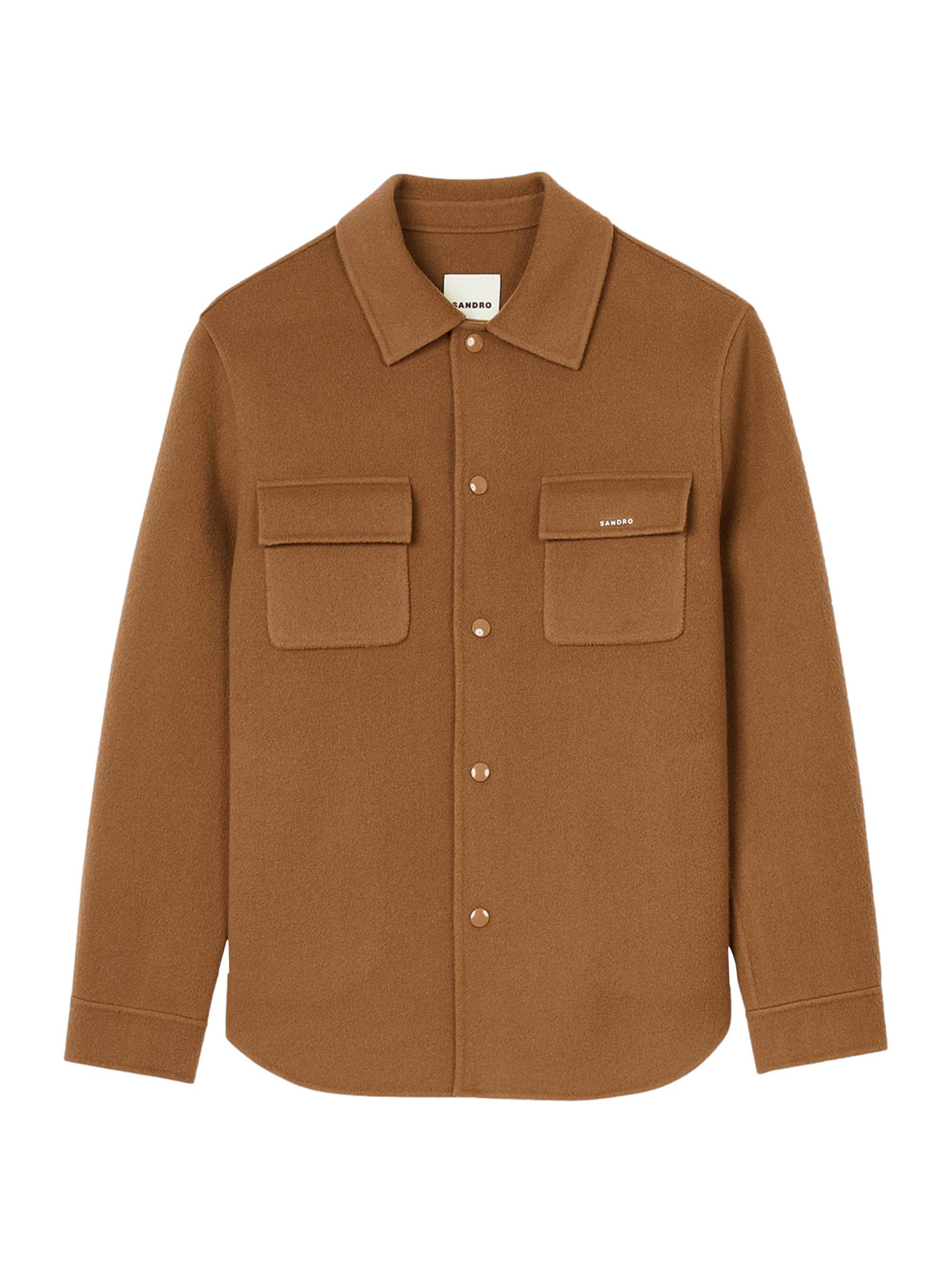 Sandro Men's Double Faced Overshirt - Camel