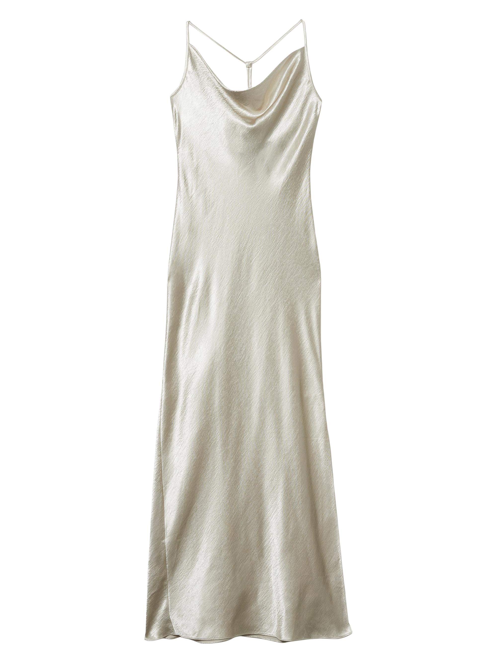 Reiss Women's Paisley Metallic Slip Dress - Silver