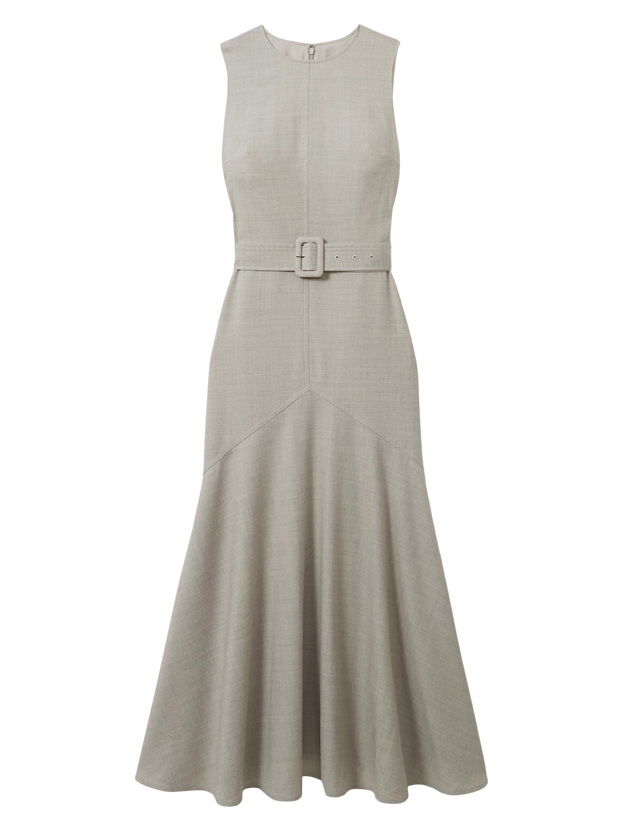 Reiss Women's Danni Belted Wool-Blend Midi-Dress - Grey