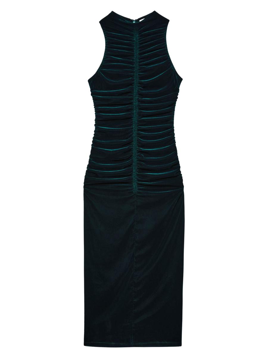 Reiss Niva Ruched Velvet Sleeveless Maxi Dress | Saks Fifth