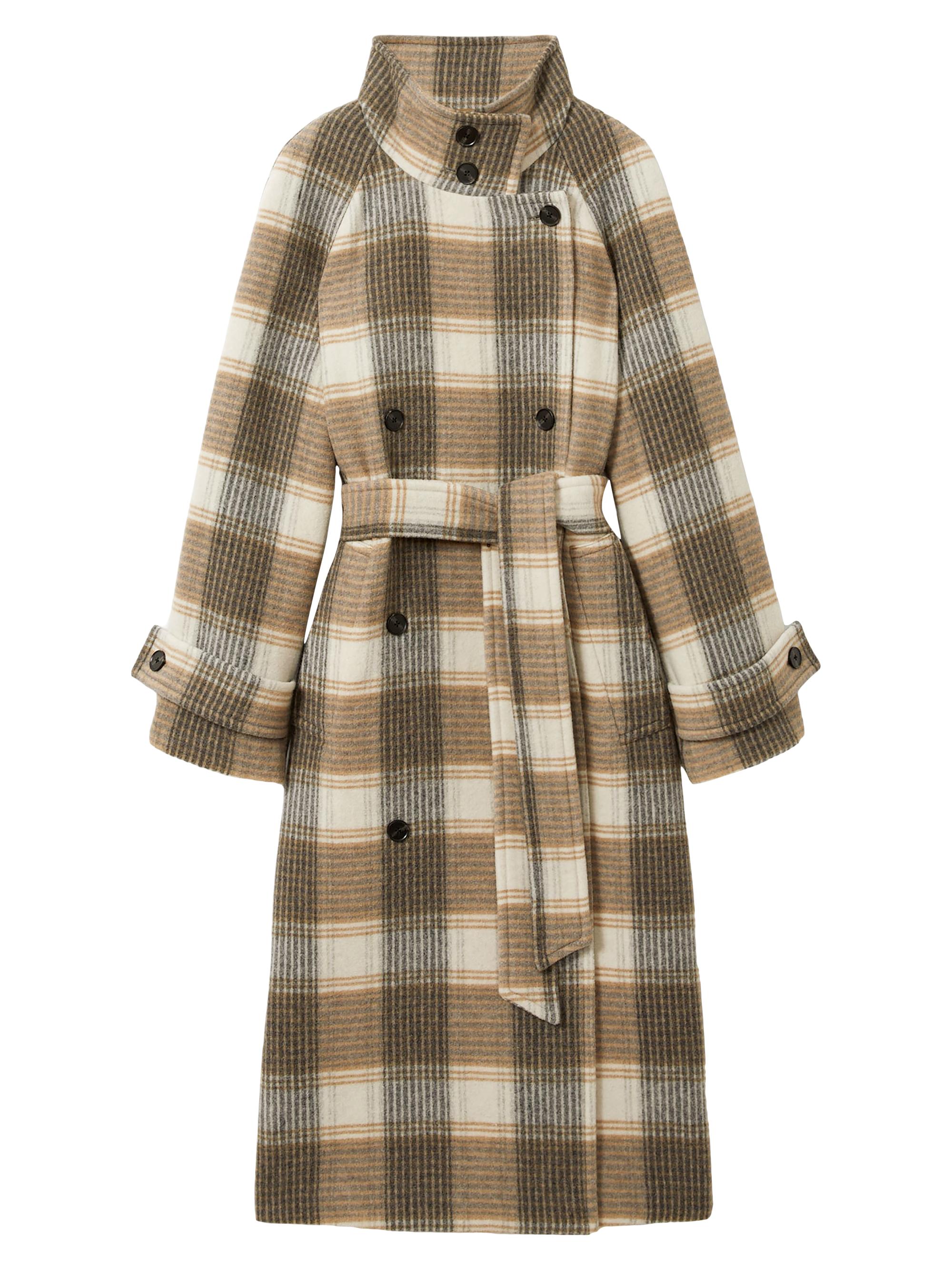 ジャケット・アウター URU 19AW WOOL CHECK BELTED COAT URU 19AW WOOL CHECK BELTED COAT