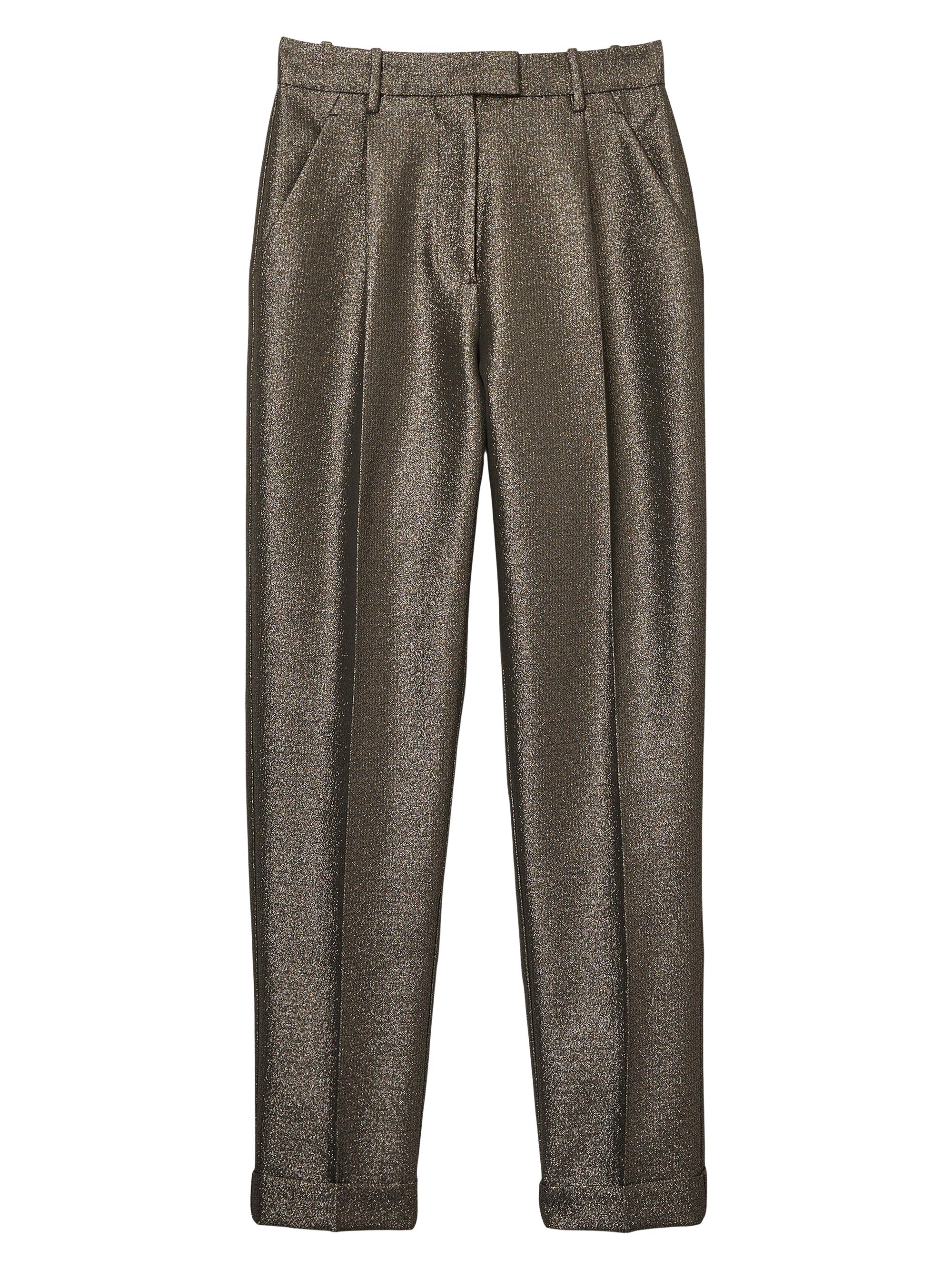 Reiss Women's Sienna Sparkle Tapered Trousers - Gold