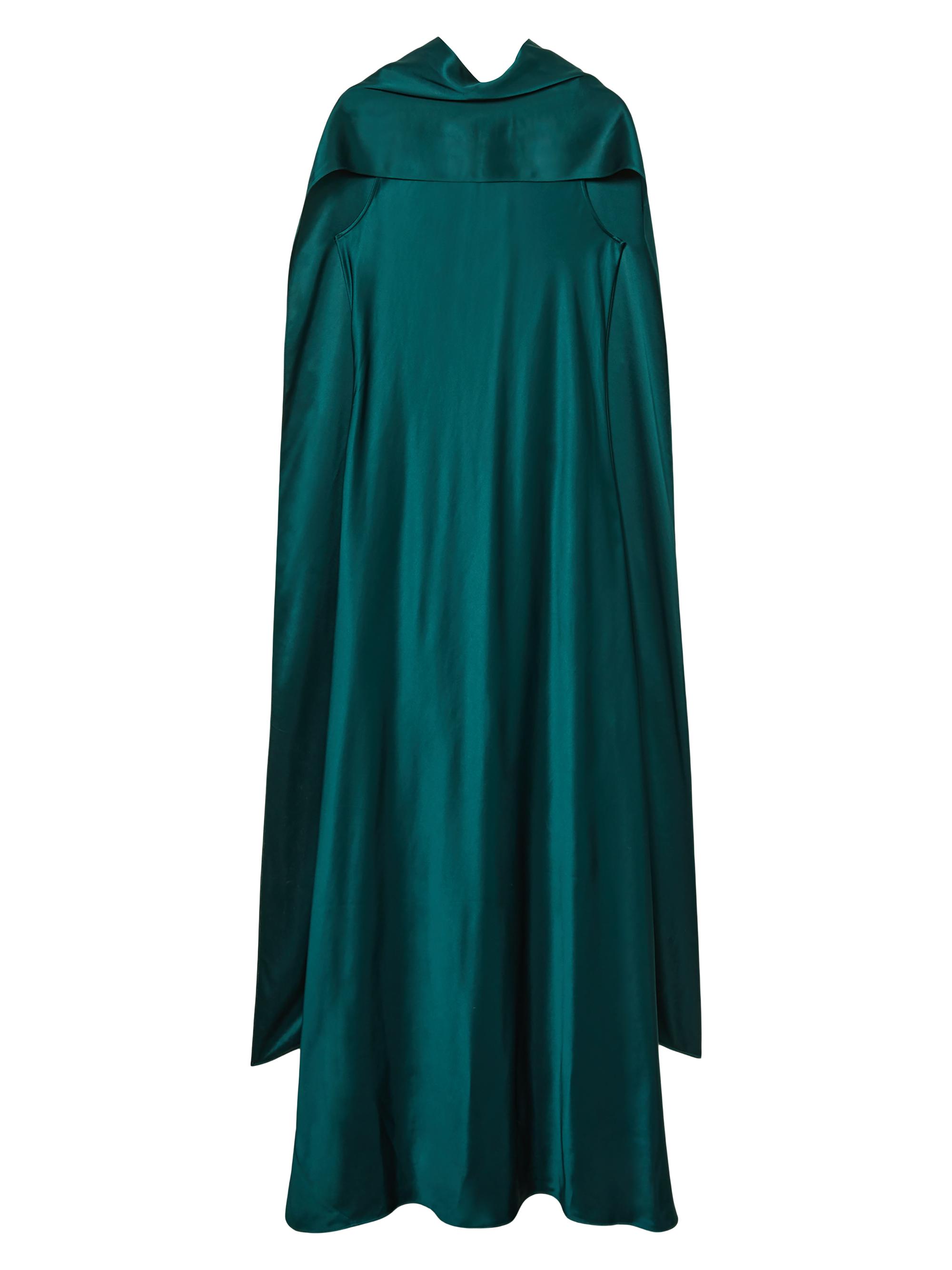 Reiss Women's Fae Satin Cape Maxi Dress - Teal