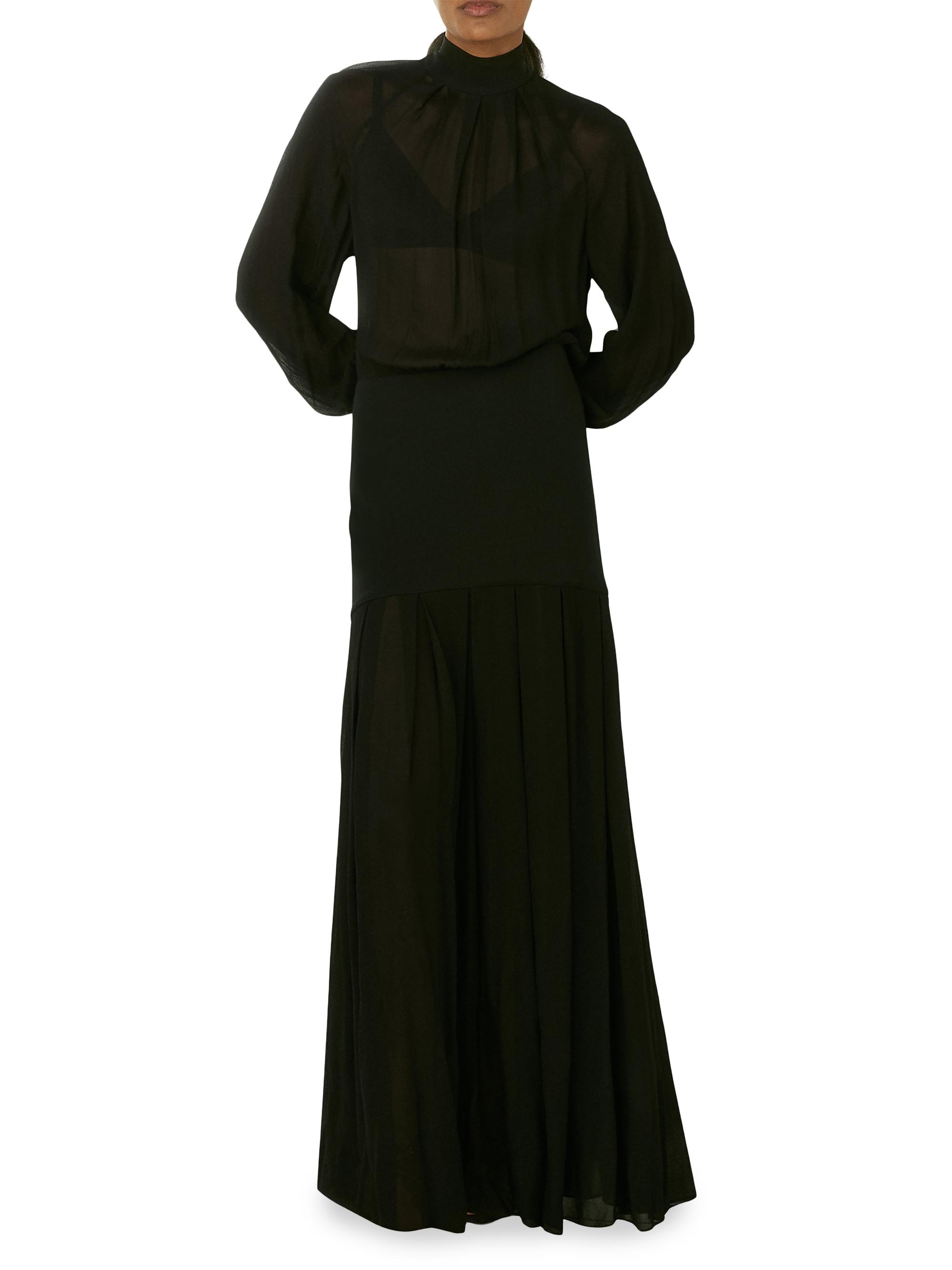 Angel Sleeve Maxi Dress Black Jersey Dress With Sleeves REISS MYA PLEATED  LONG SLEEVE MIDI DRESS