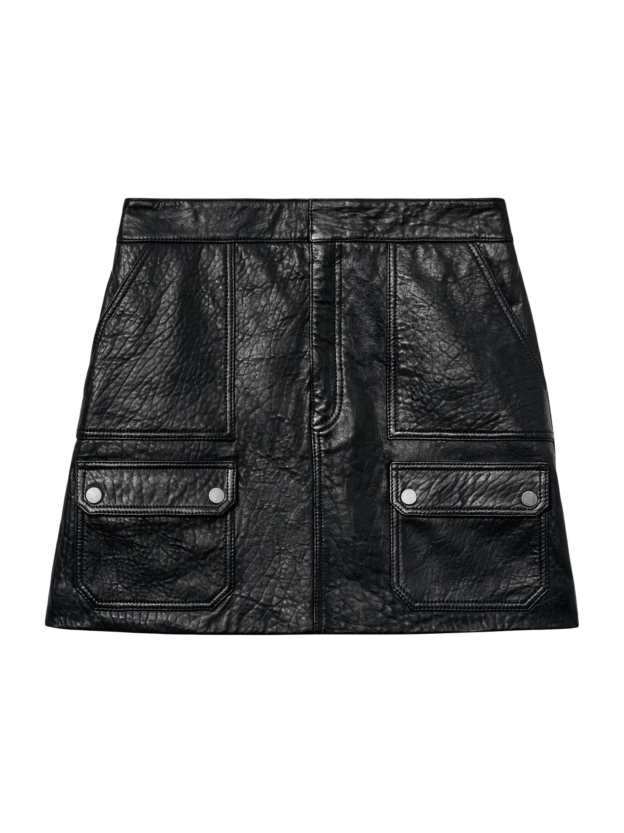 Reiss Women's Parker Leather Mini Skirt - Black