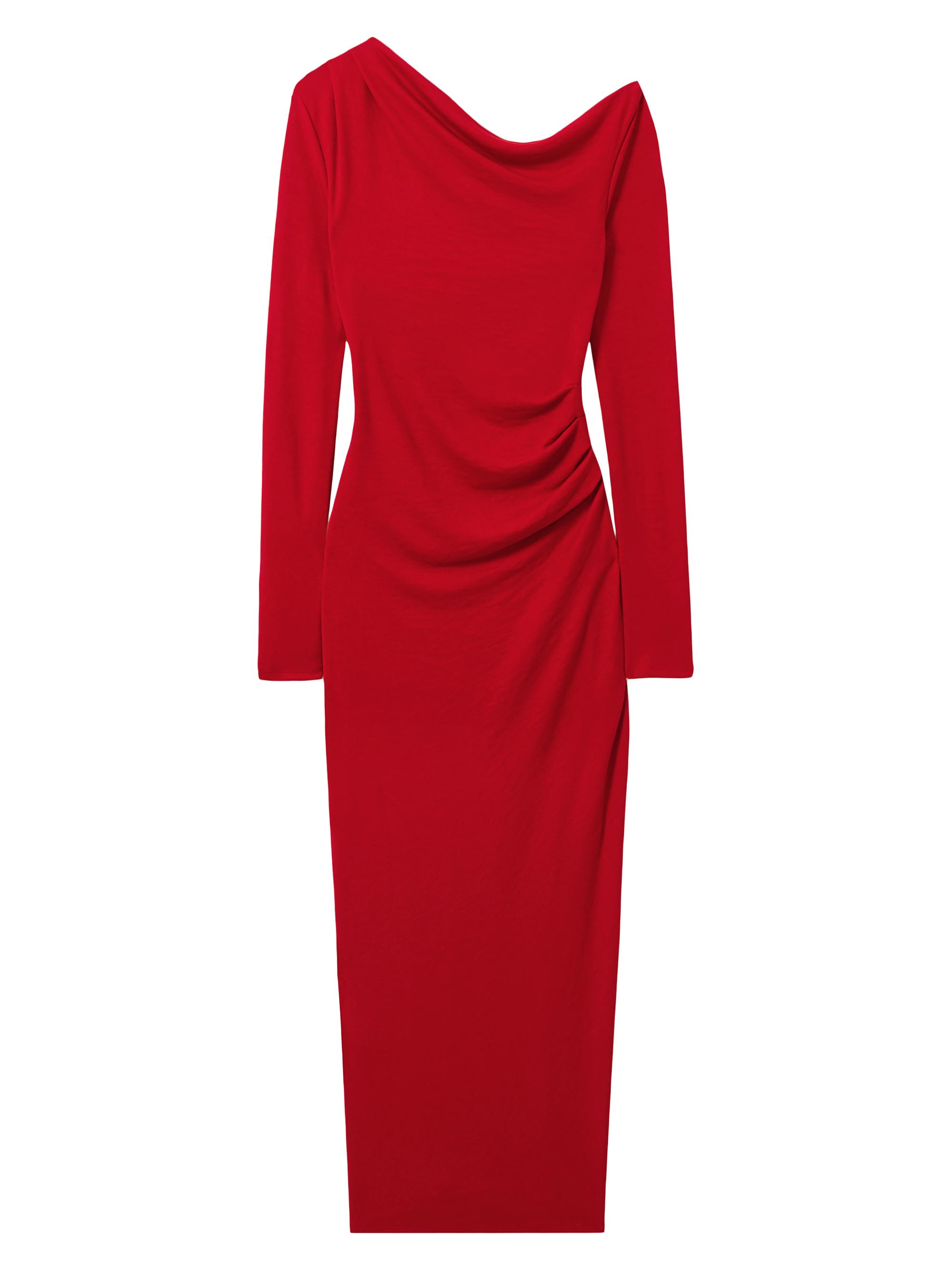 Reiss Women's Becky Fitted Jersey One-Shoulder Midi-Dress - Red