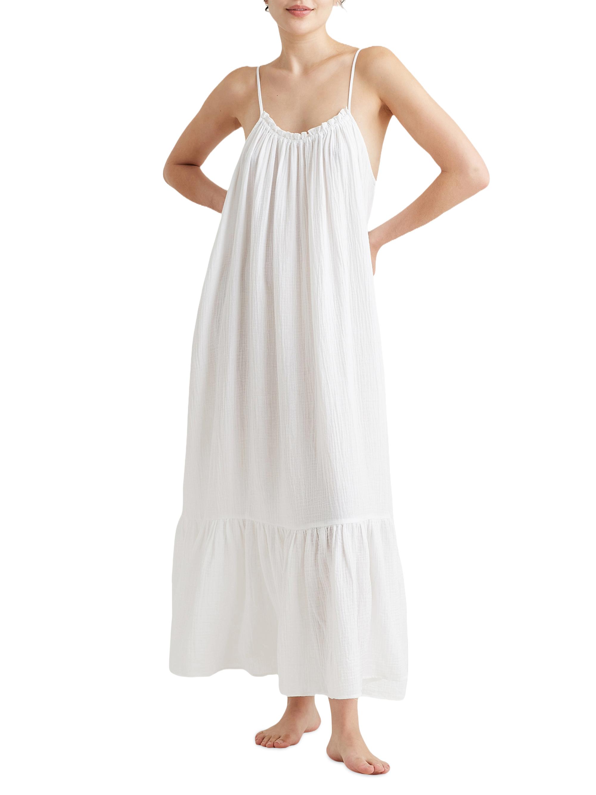 Papinelle Women's Ashley Cotton Maxi Nightgown - White