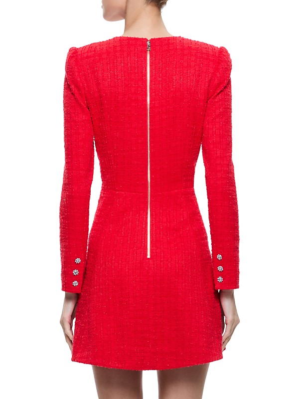 Shop Alice + Olivia Shiloh Tweed A-line Minidress | Saks Shop Alice + Olivia Shiloh Tweed A-line Minidress | Saks