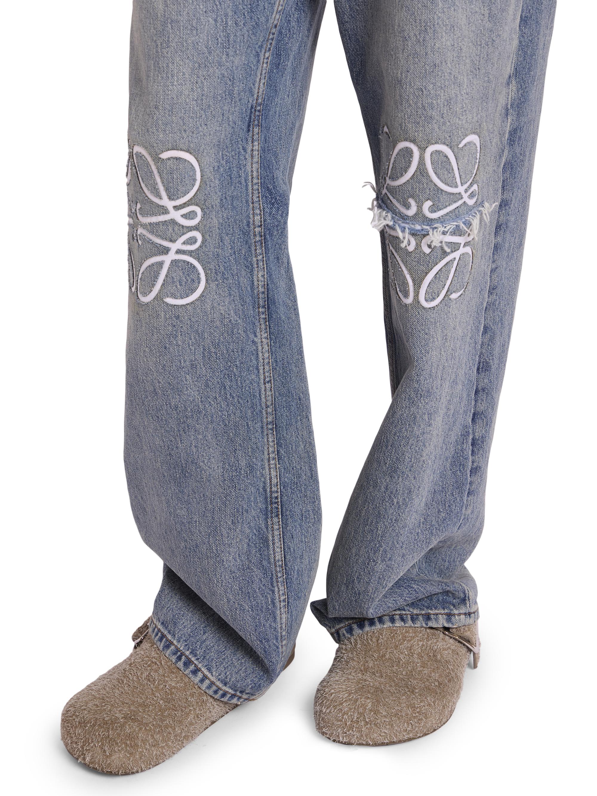 LOEWE Embroidered Anagram Straight-Leg Jeans | Saks Fifth Avenue