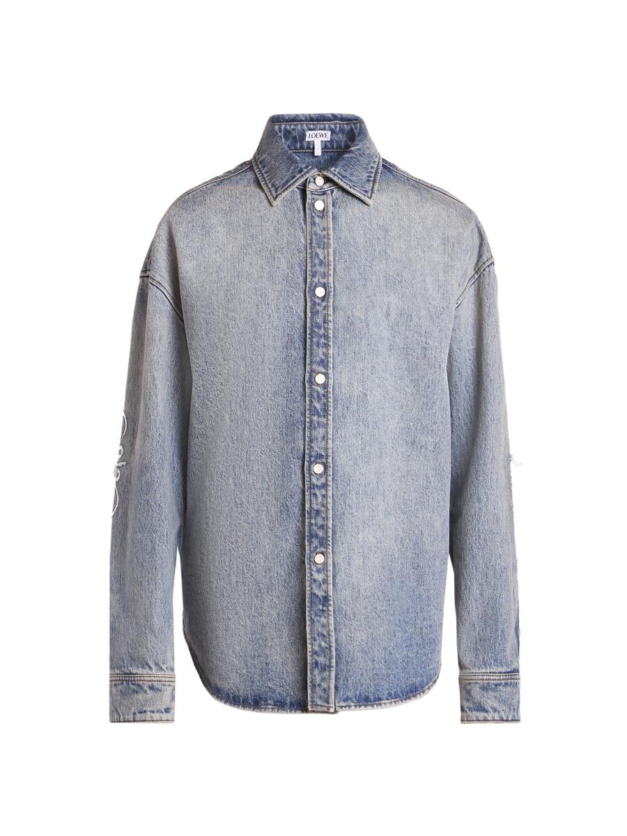 LOEWE シャツ Embellished shirt in cotton White - LOEWE