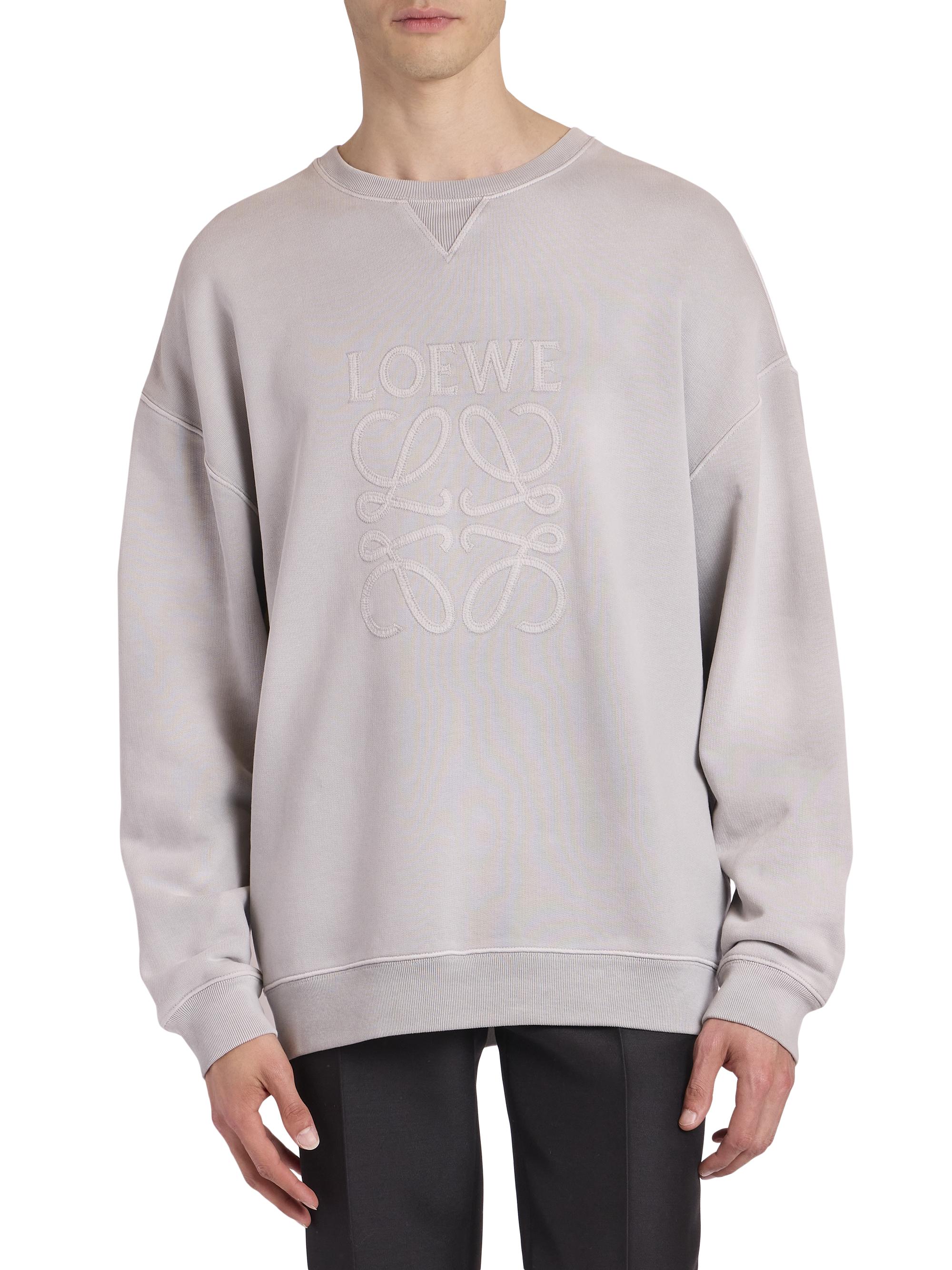 LOEWE Anagram Cotton-Blend Crewneck Sweatshirt | Saks Fifth Avenue
