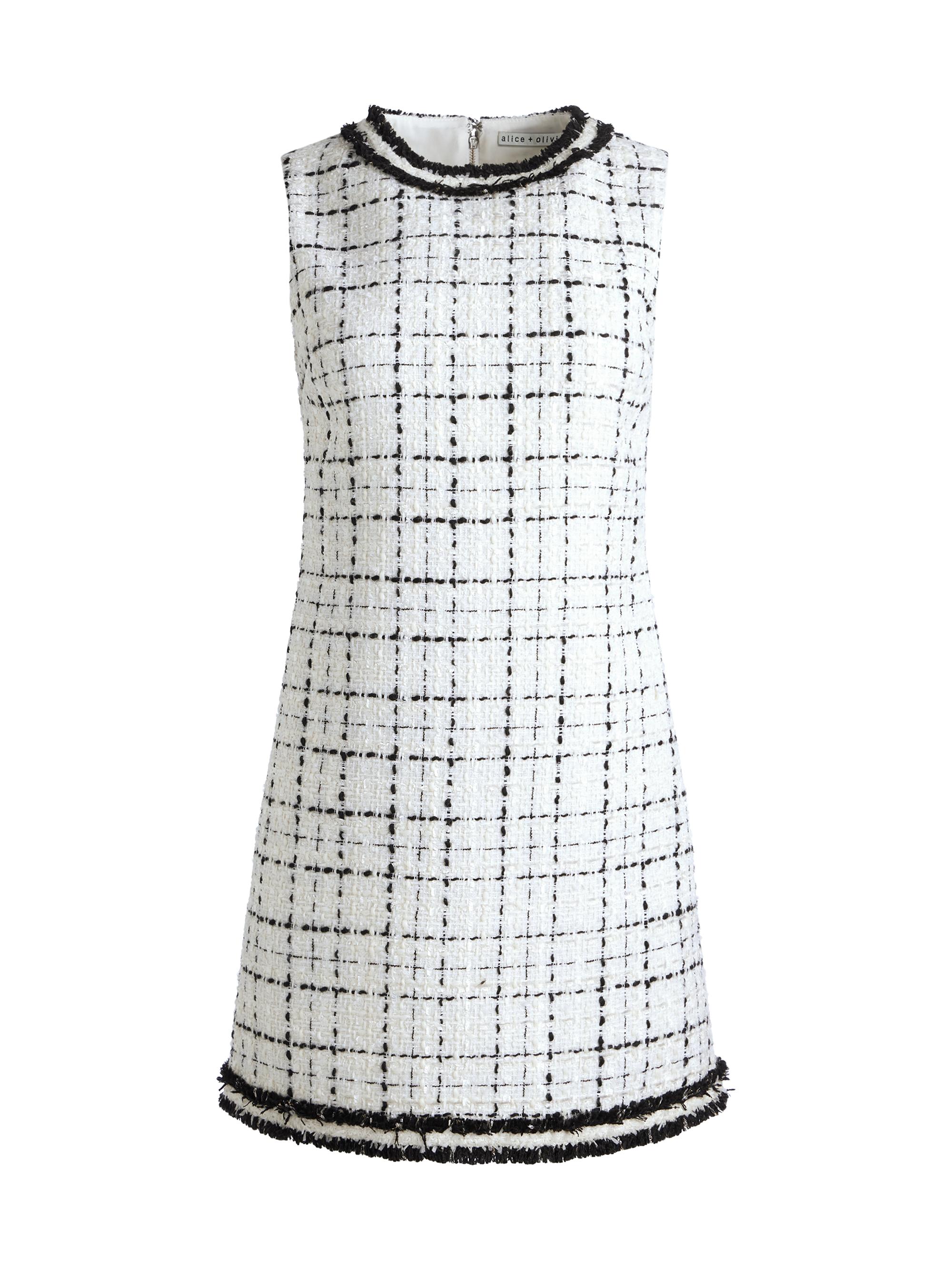 Alice + Olivia Women's Coley Tweed Slim-Fit Minidress - Off White Black