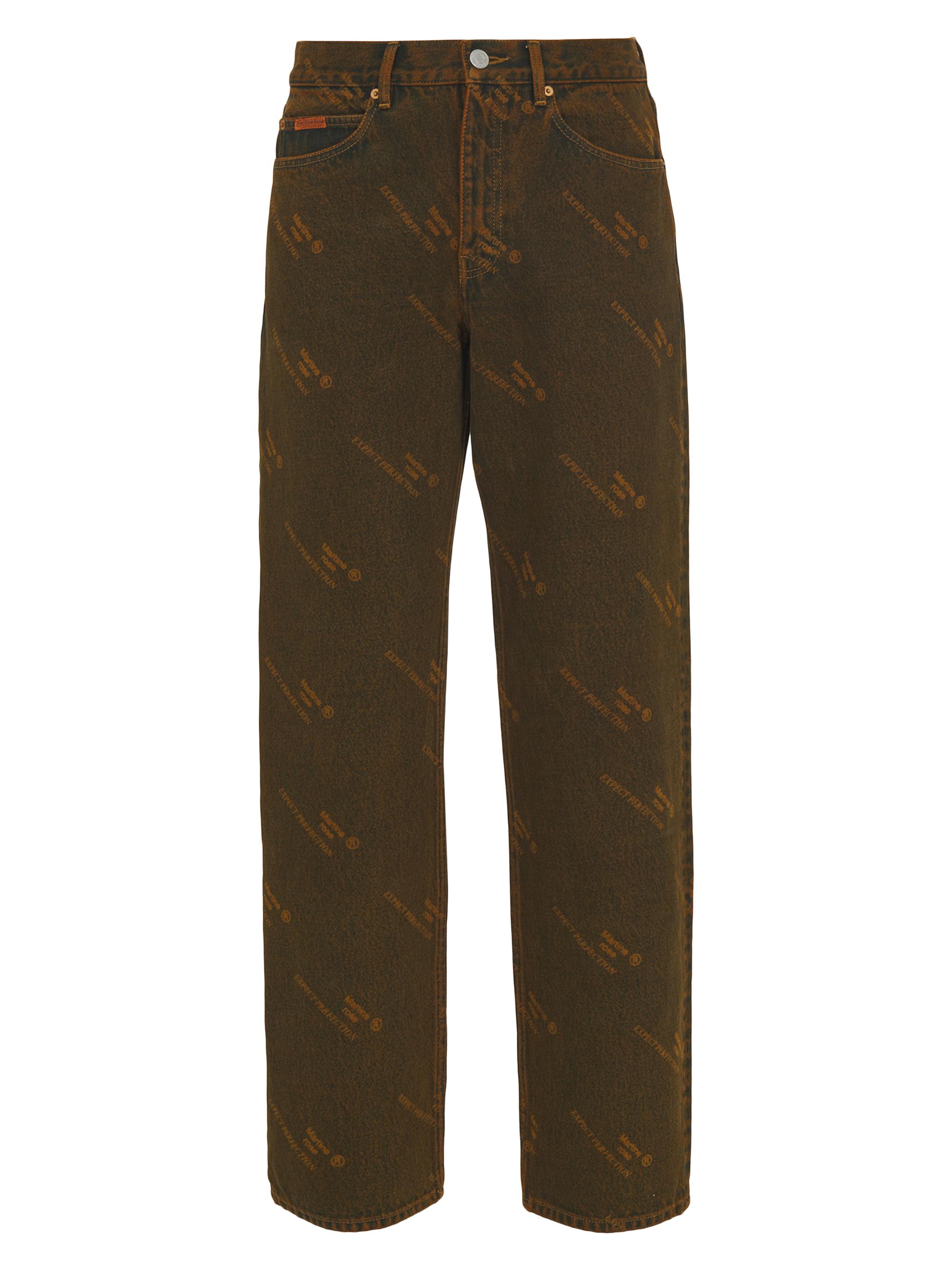 Martine Rose Men's Logo Relaxed-Fit Jeans - Orange Laser