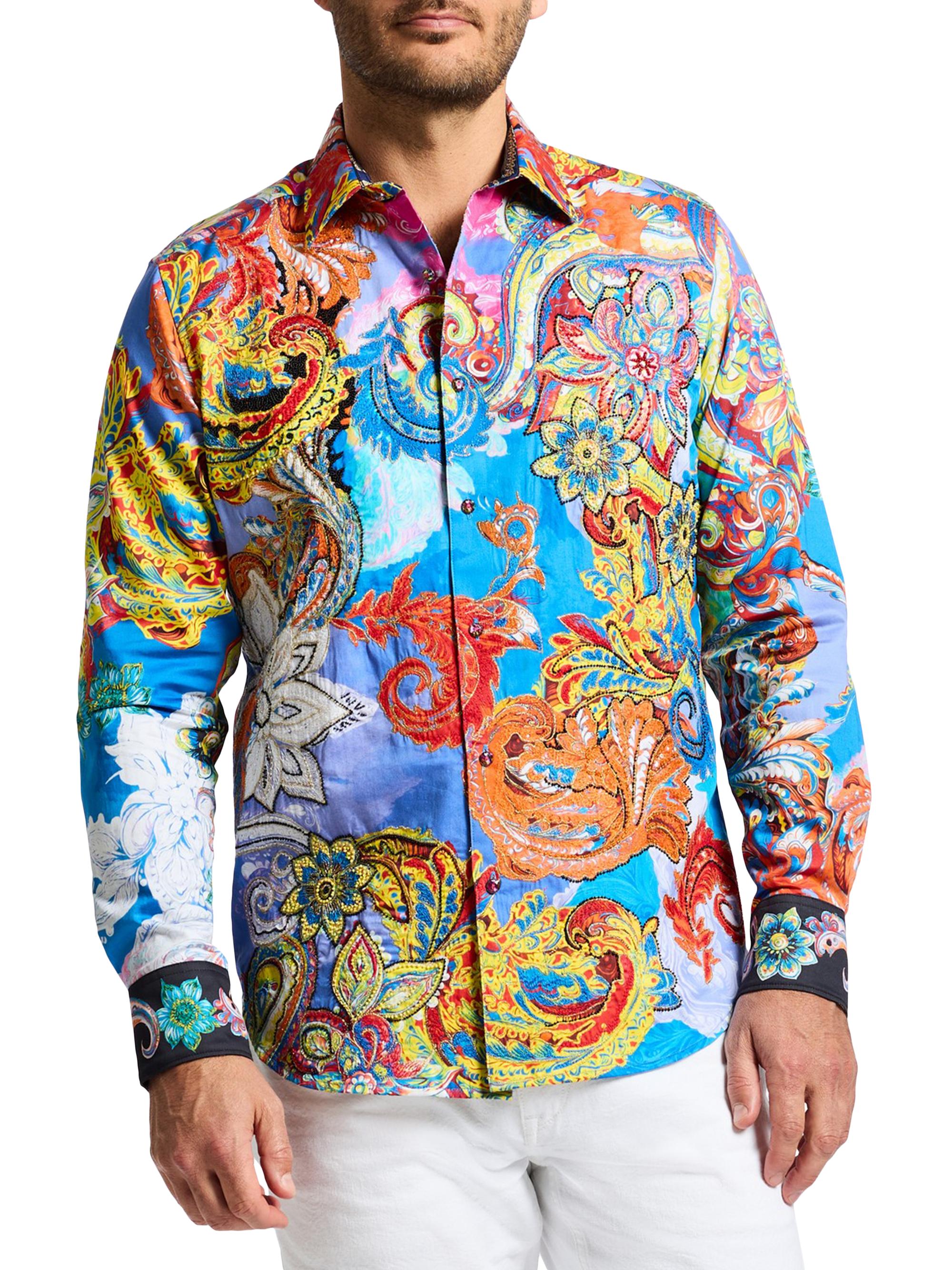 Robert Graham Men's Le Baroque Multi Print Cotton Shirt