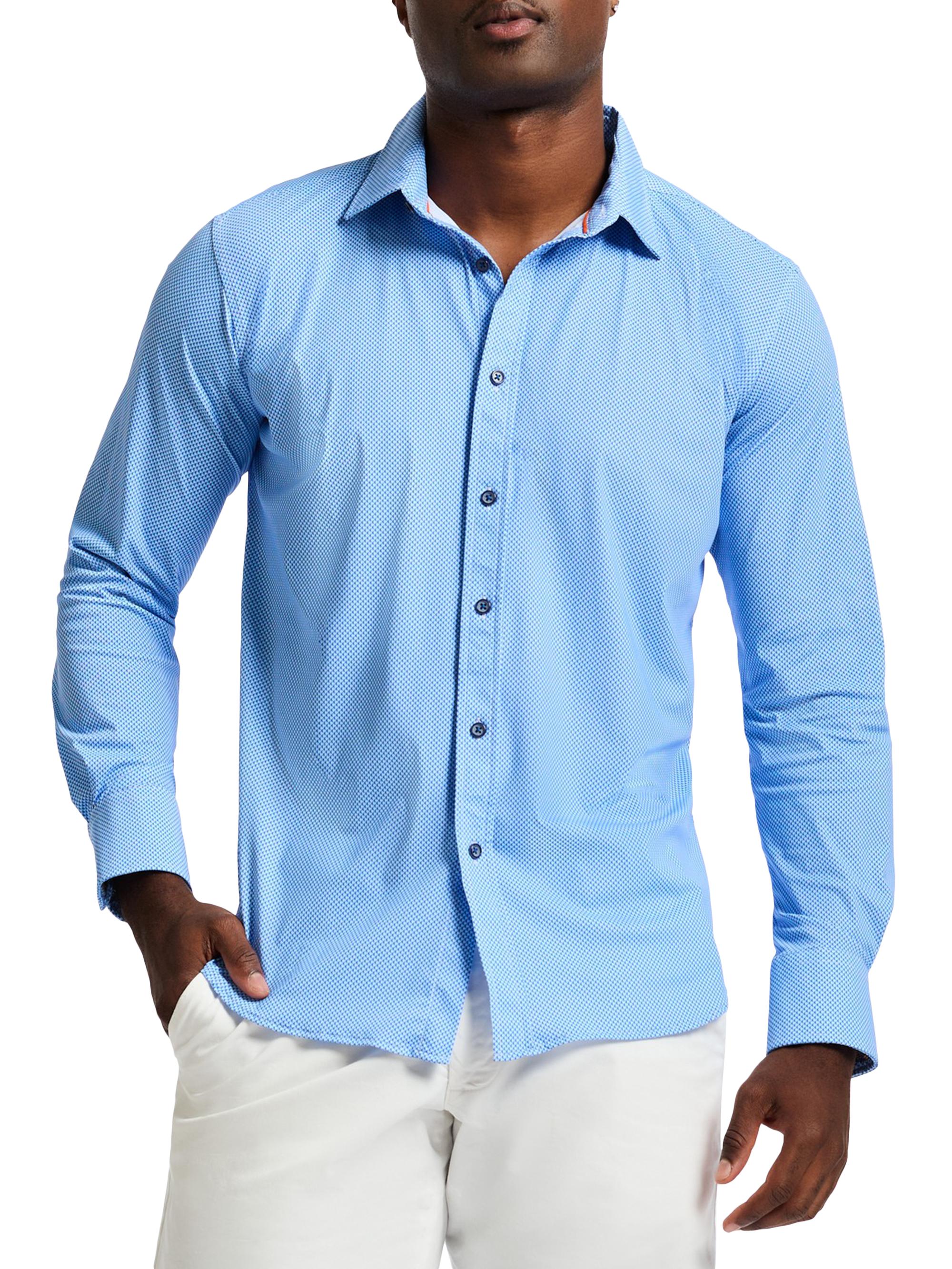 Robert Graham Men's Leros Micro Dot Shirt - Blue