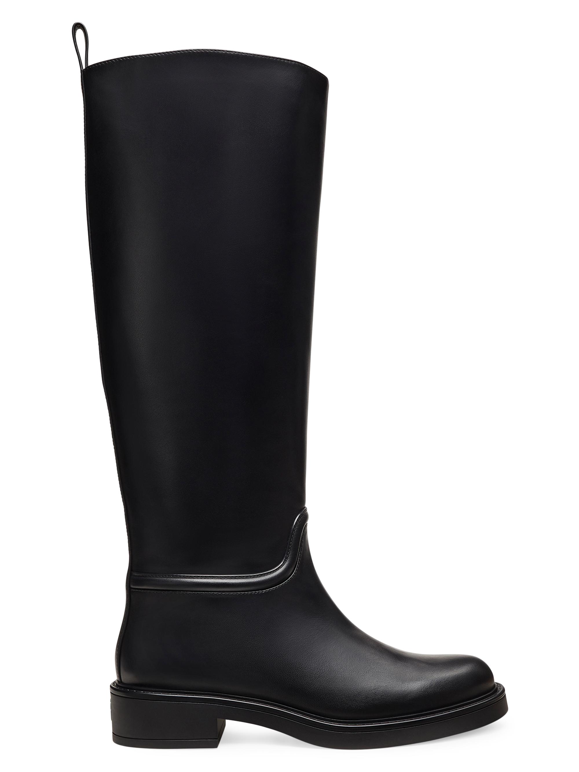 Tory Burch ブラック ラバー長靴❤️梅雨に向けての電車通勤用 Tory Burch Cap-Toe 55MM Leather Knee-High Boots | Saks Fifth Avenue