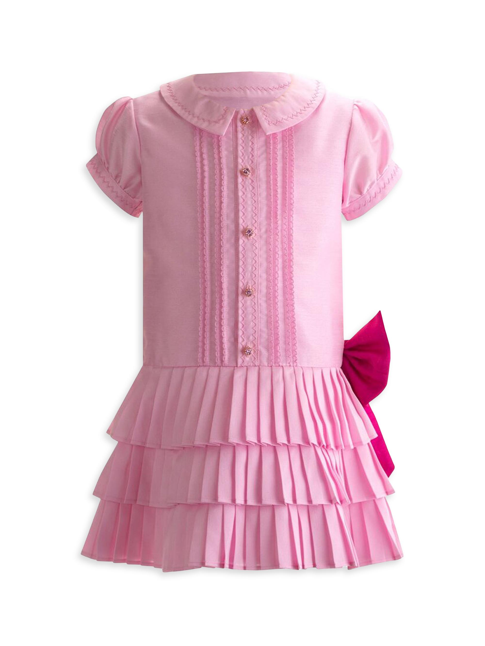 Rachel Riley Eloise Little Girl's & Girl's Eloise Puff-Sleeve Drop-Waist Shirtdress - Pink