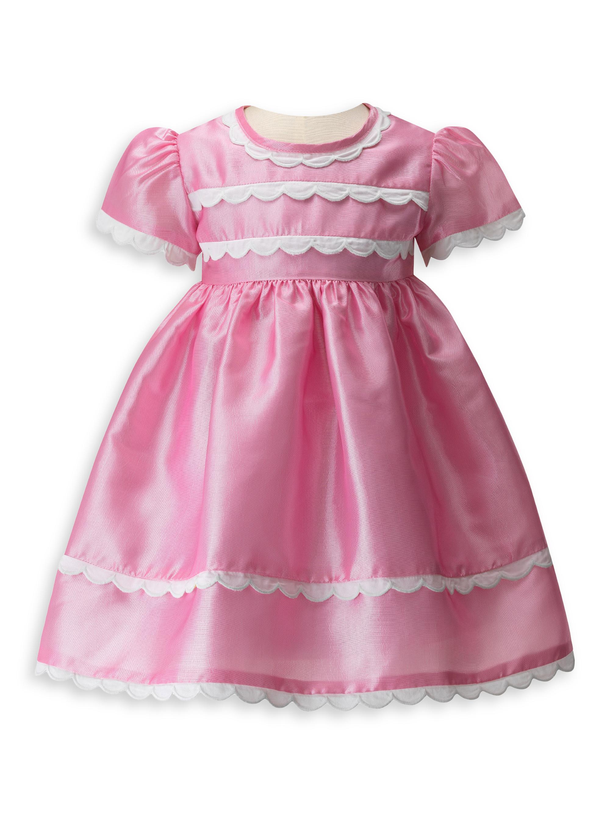 Rachel Riley Baby Girl's Eloise Taffeta Scalloped Dress & Bloomers Set - Pink 24 Months