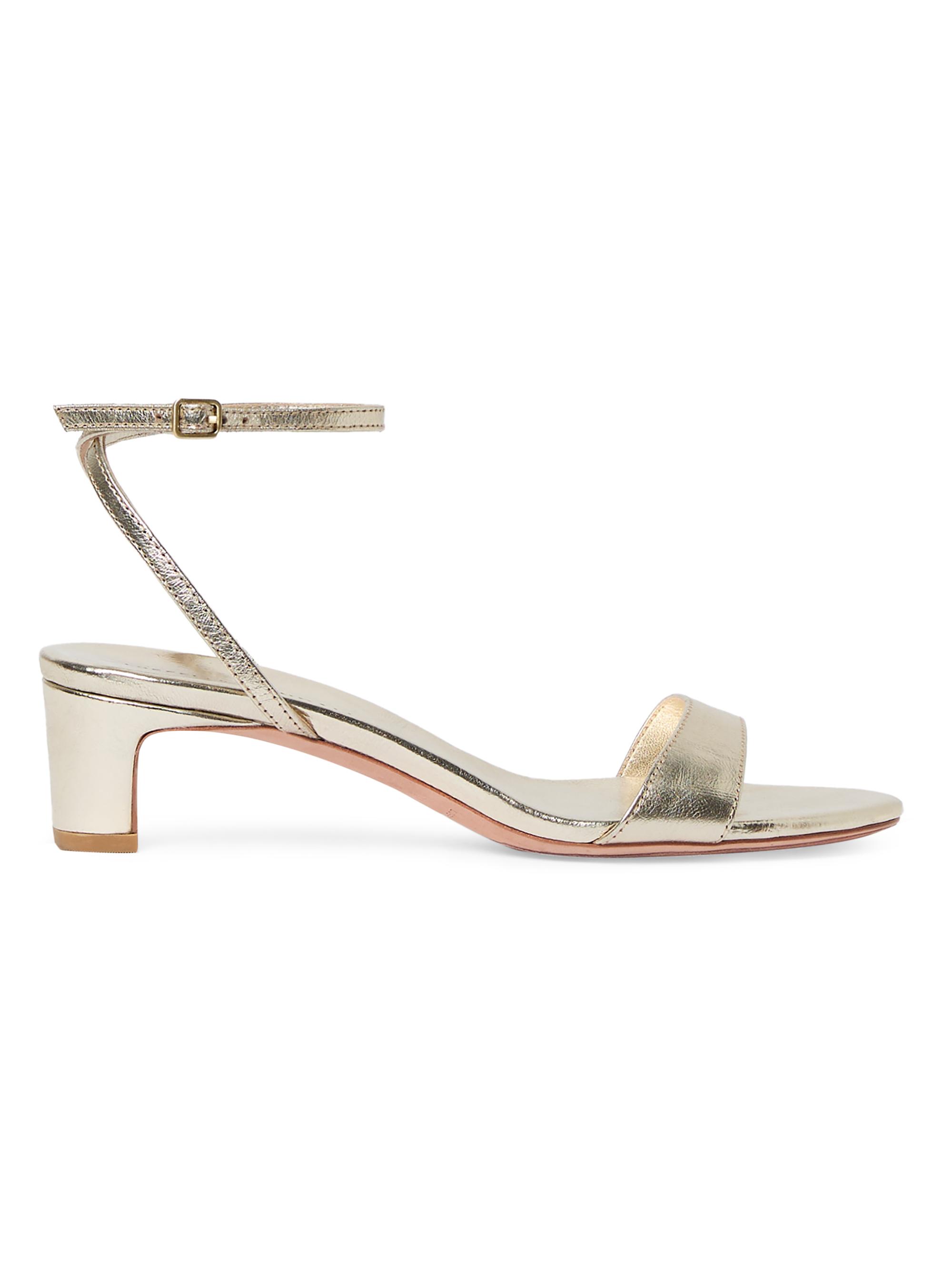Loeffler Randall Women's Alice 4MM Metallic Leather Sandals - Champagne