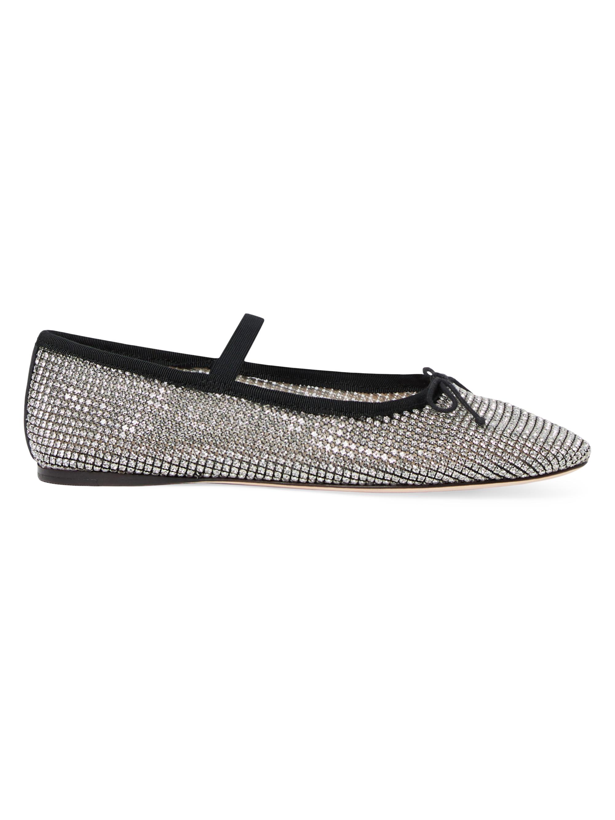 Loeffler Randall Women's Leonie Crystal-Embellished Ballet Flats - Black Crystal