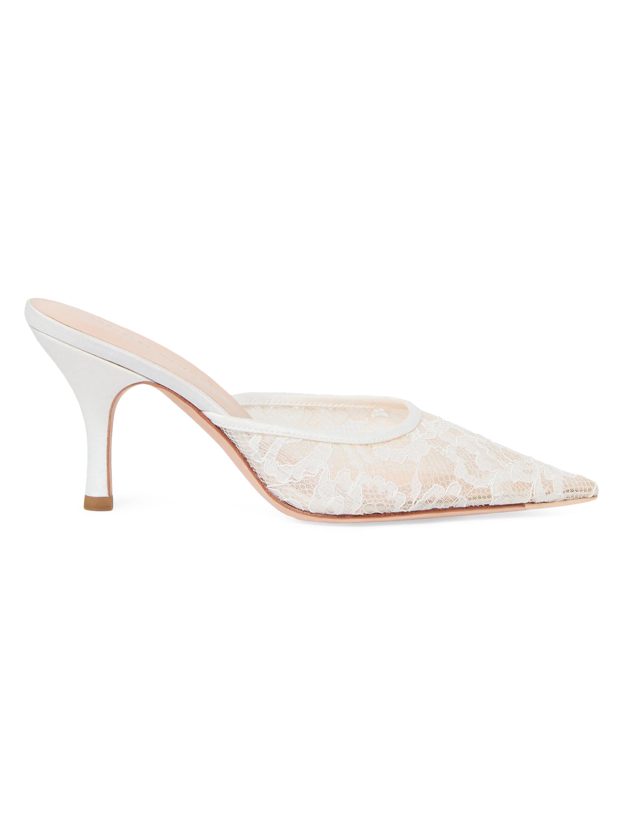 Loeffler Randall Layla 50MM Lace Leather Mules | Saks Fifth Avenue
