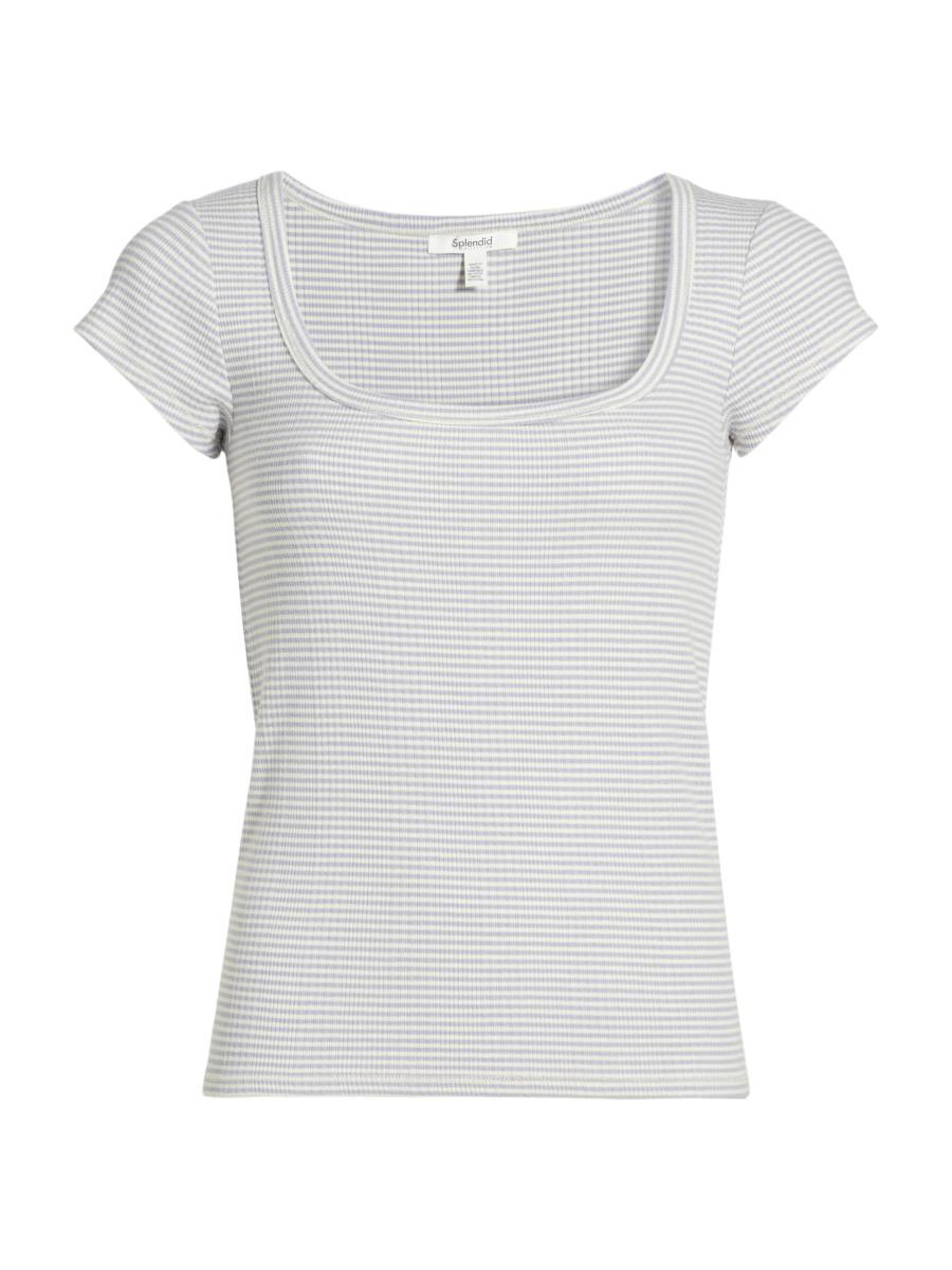 Splendid Selena Striped Rib-Knit T-Shirt | Saks Fifth Avenue