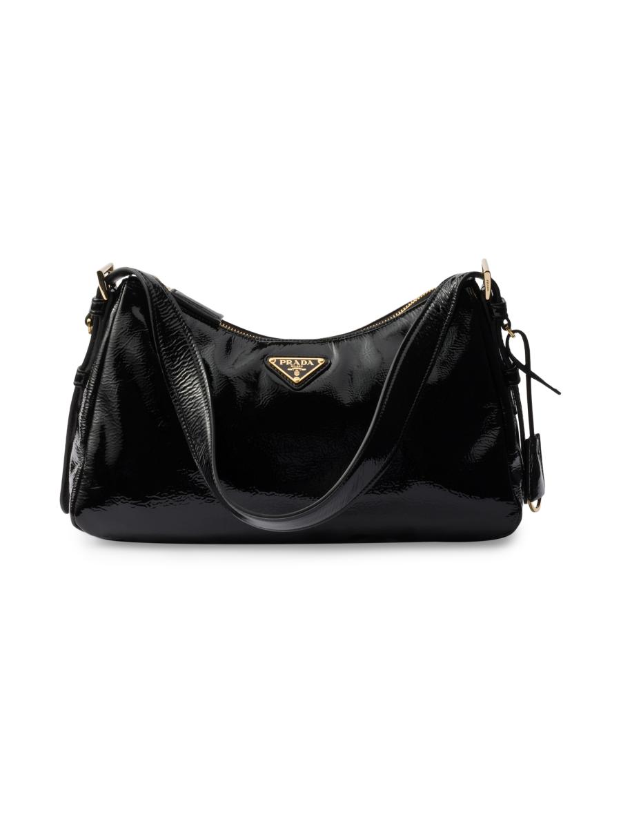 【愛】PRADA Prada: Women's Aimée Large Re-Nylon and Leather Shoulder Bag