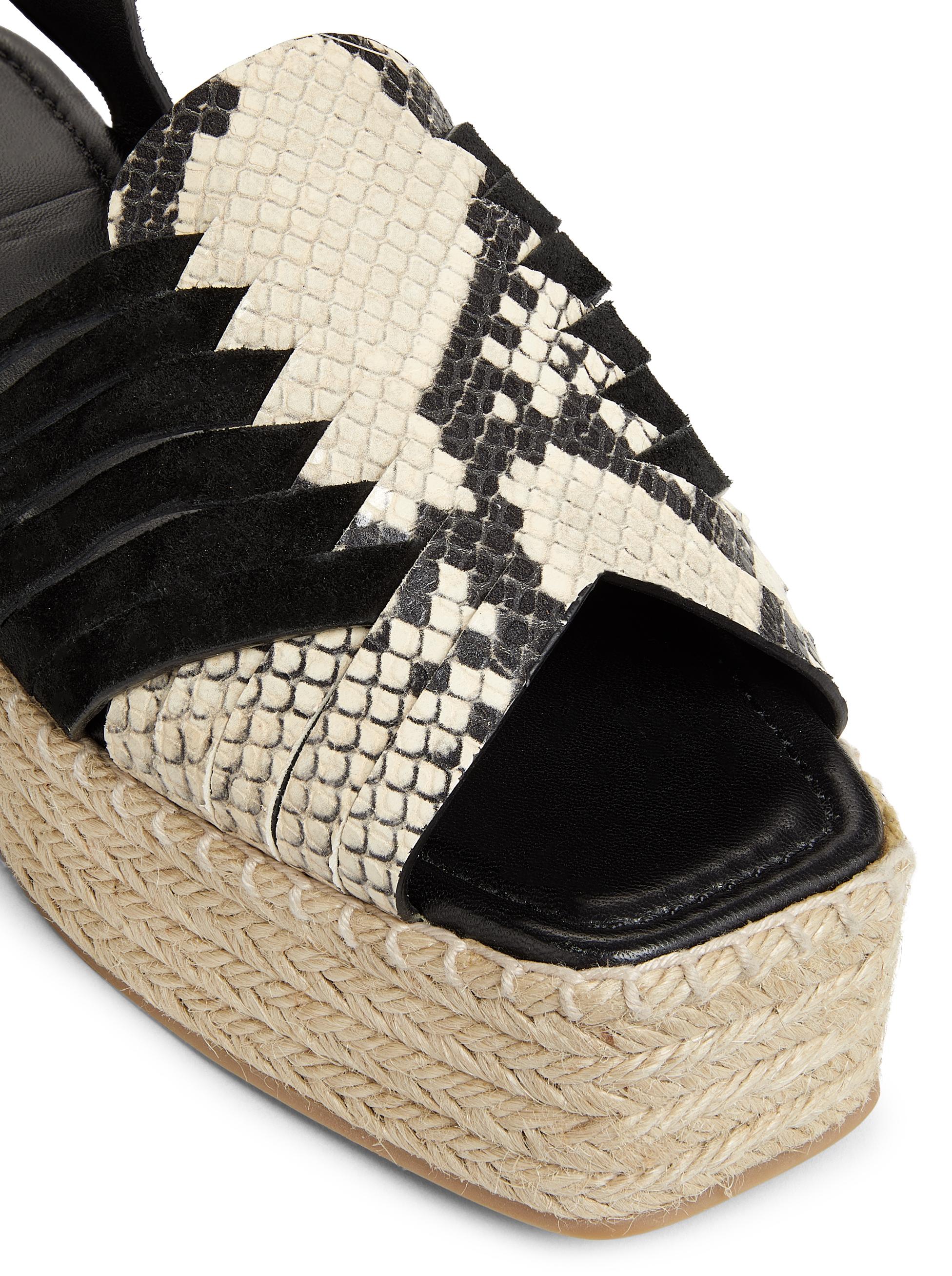 Elsa Python-Printed Leather Espadrilles