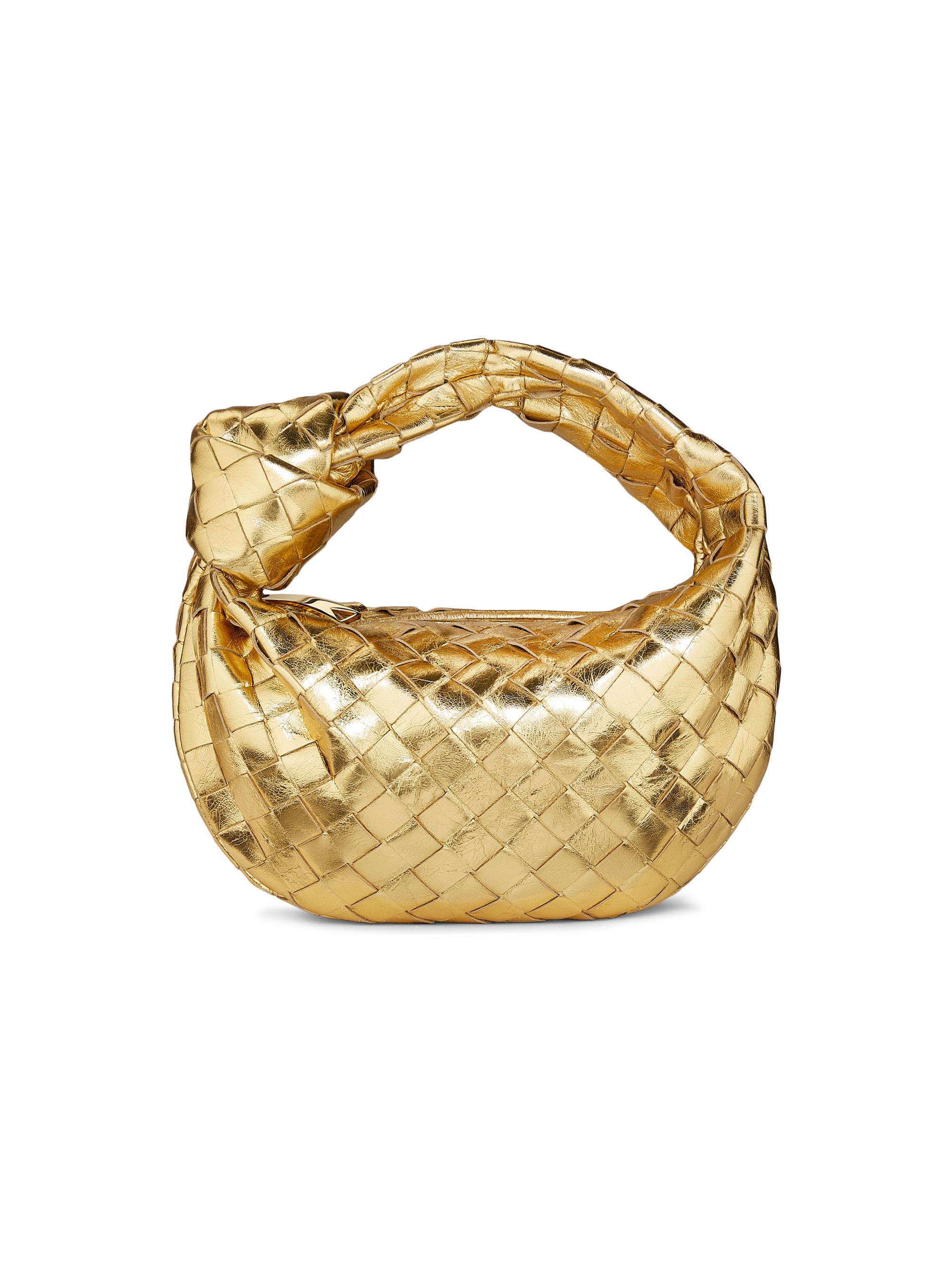 Bottega Veneta Mini Jodie Metallic Leather Top Handle Bag | Saks