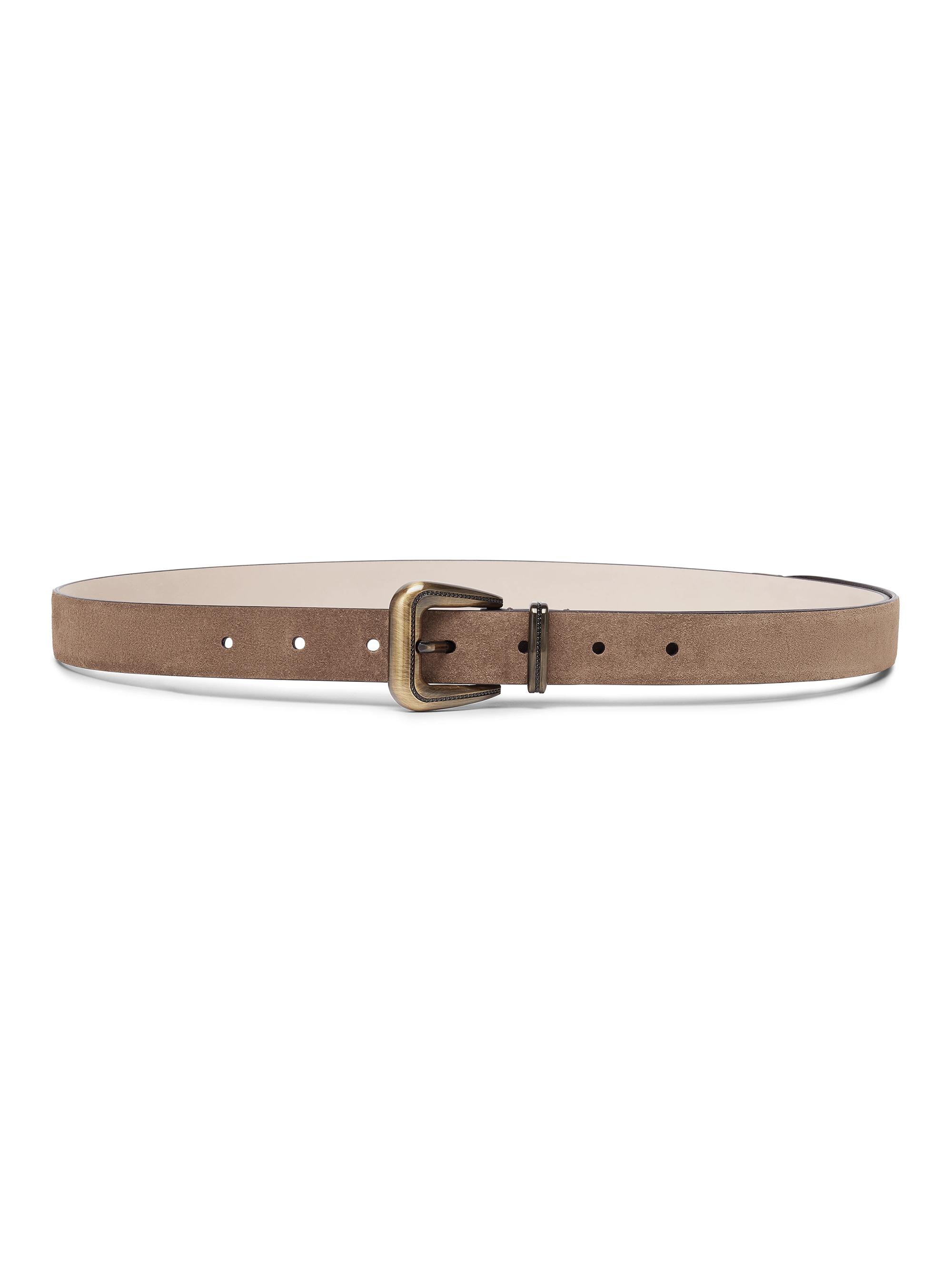 Brunello Cucinelli Women's Suede Belt with Monili - Bark