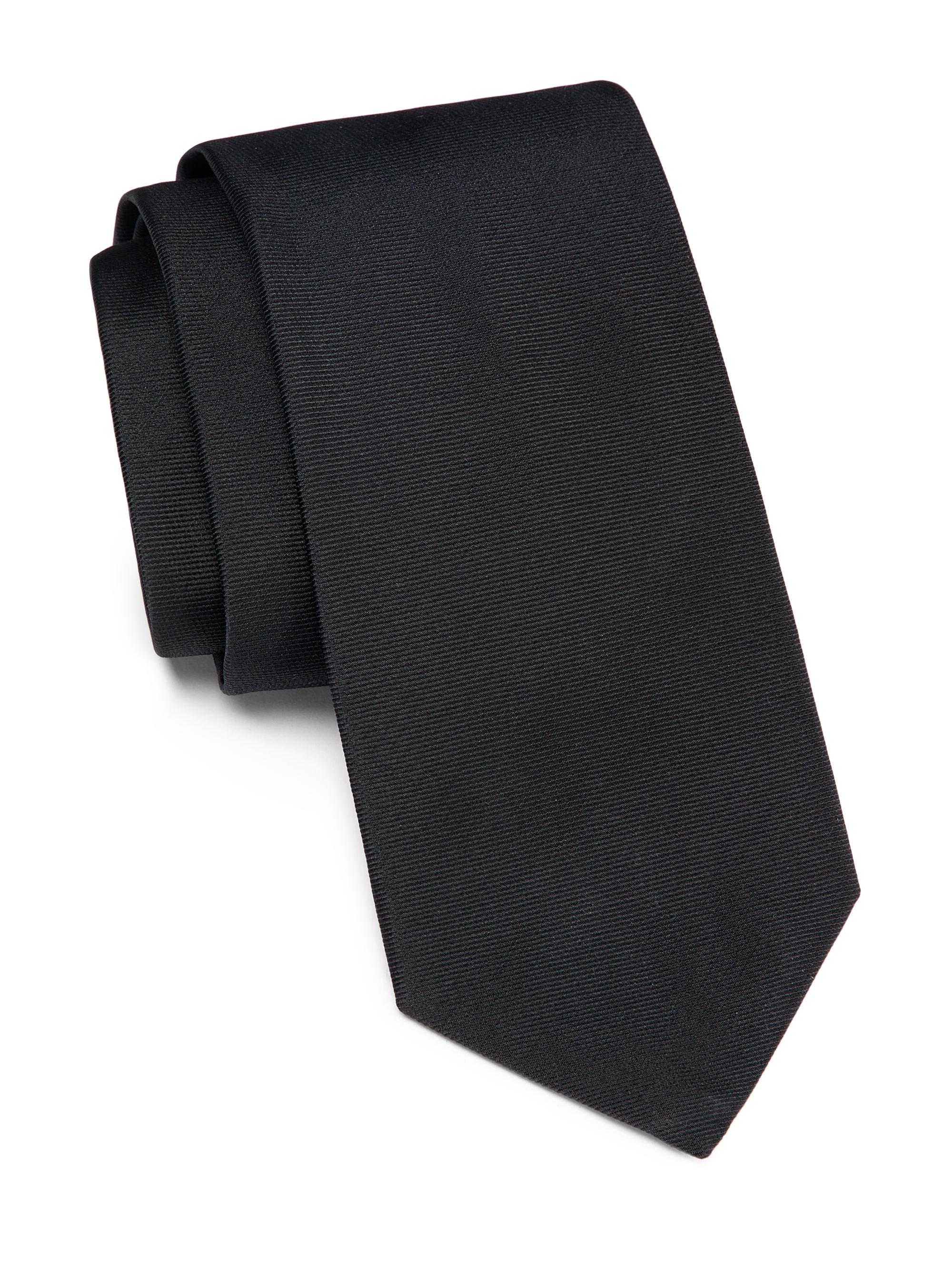 Saks Fifth Avenue Men's COLLECTION Striped Silk Tie - Black
