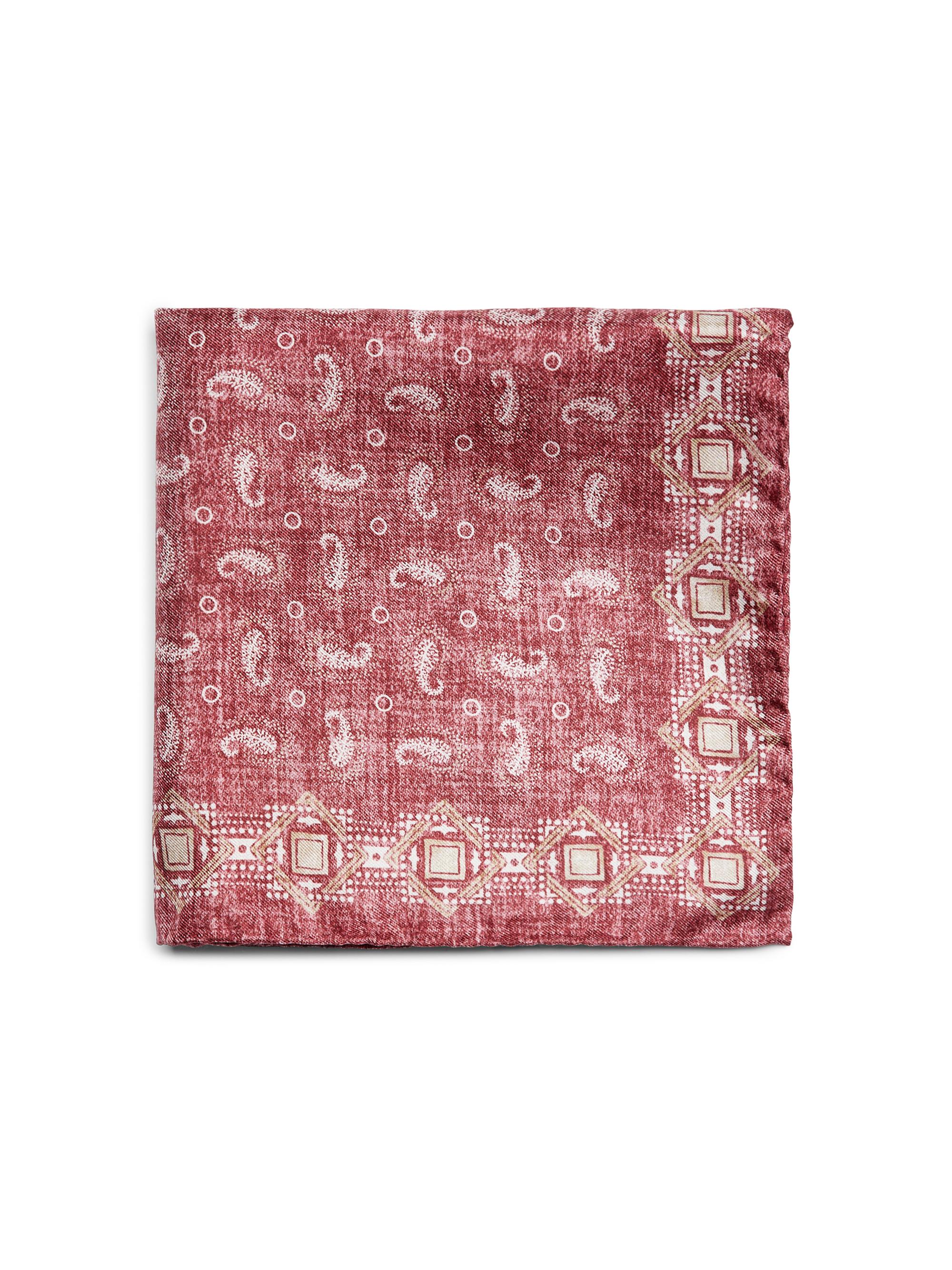 Saks Fifth Avenue Men's Paisley Silk Twill Pocket Square - Red