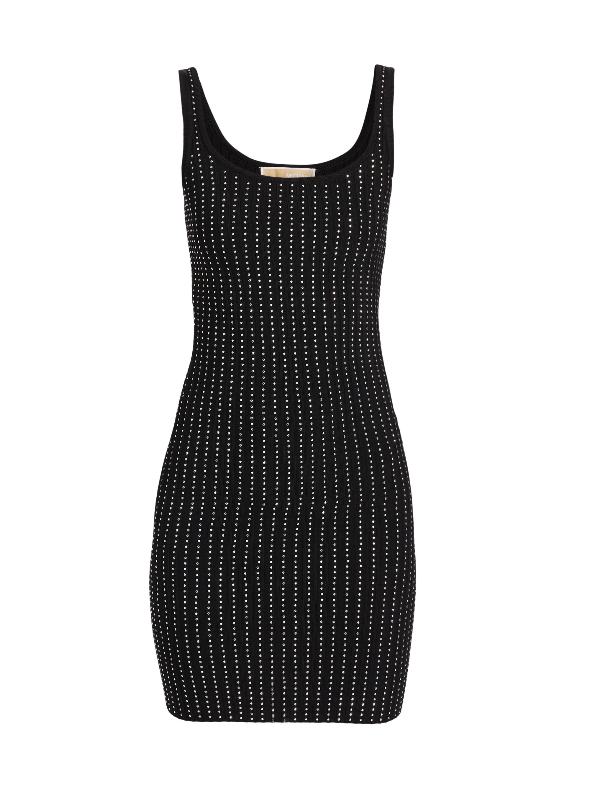 MICHAEL Michael Kors Women's Crystal-Embellished Sleeveless Mini-Dress - Black