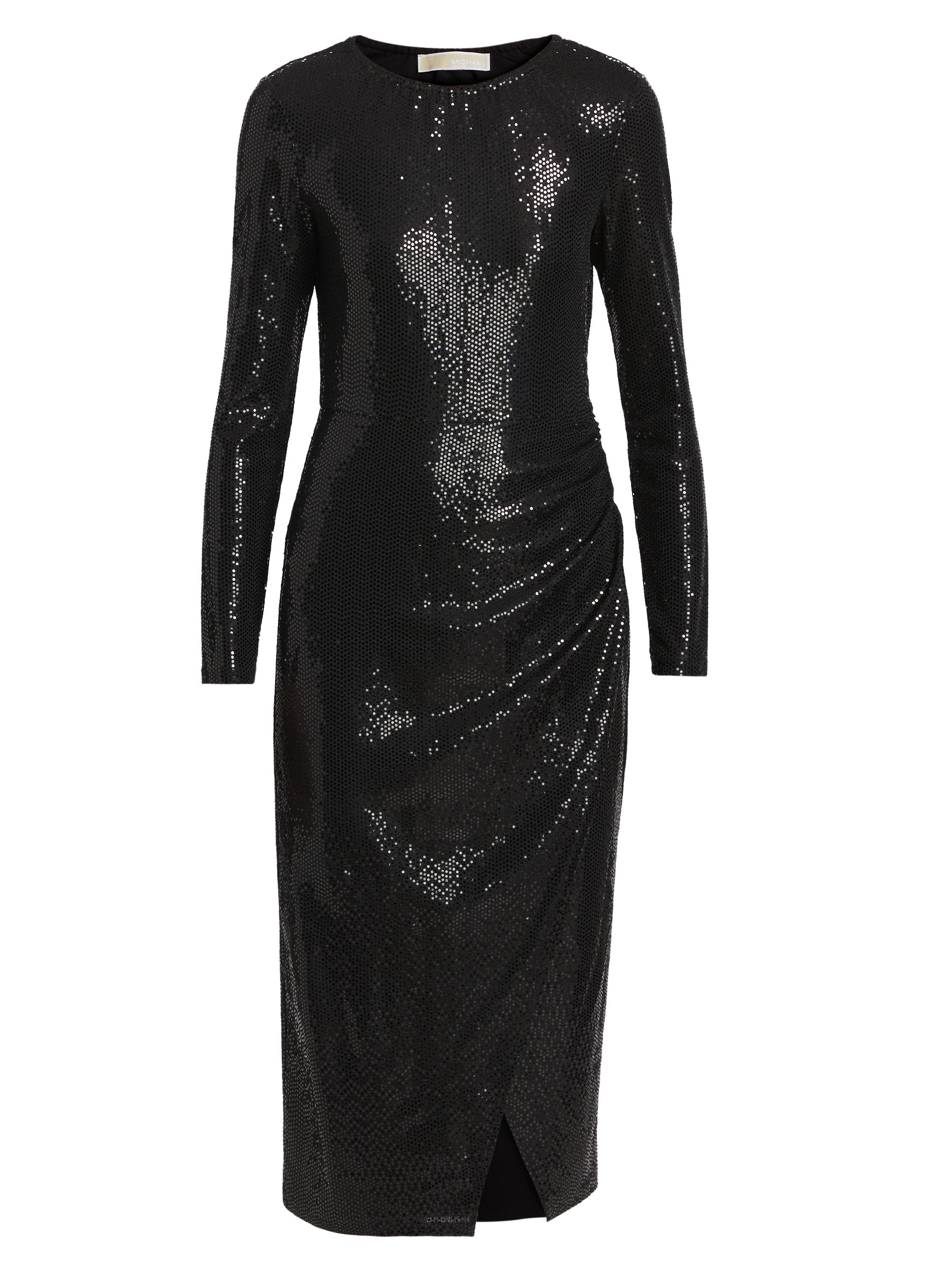 glitter knee length dress Marsoni M318S Knee-Length Semi-Formal Dress Champagne / 4