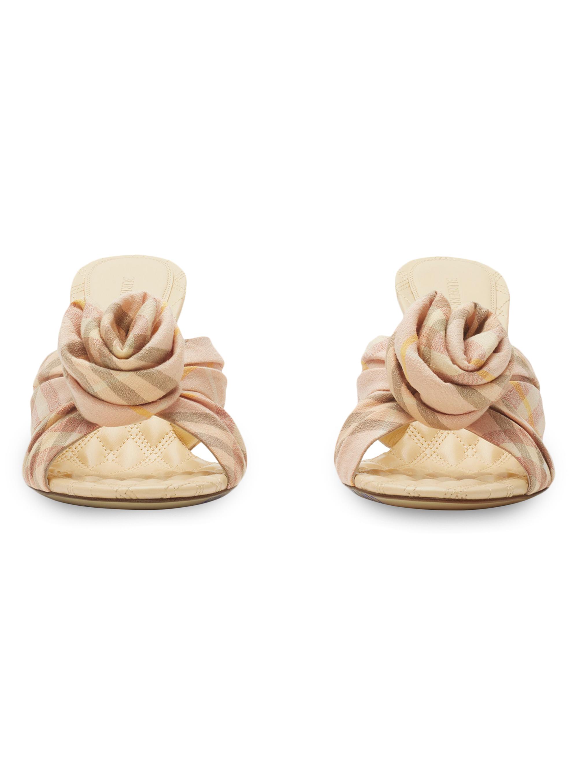 Burberry ベージュ チェック柄 ミュール 約7cmヒール 24cm Burberry