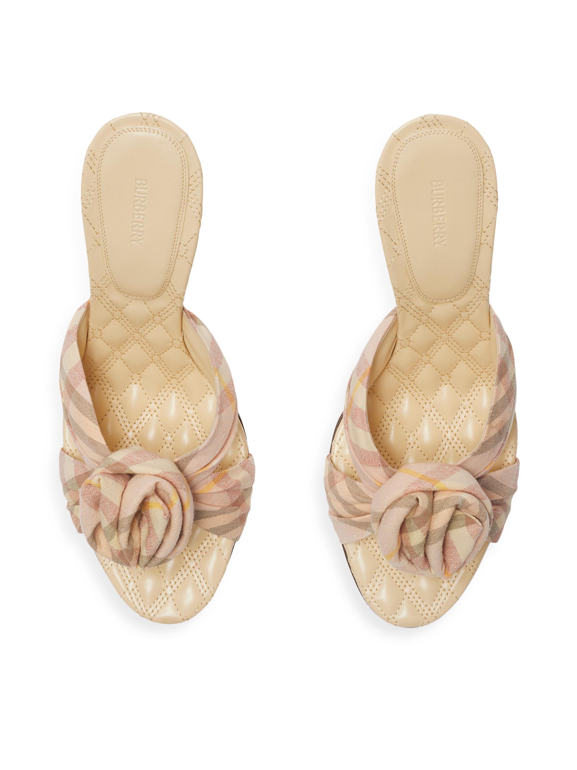 Burberry ベージュ チェック柄 ミュール 約7cmヒール 24cm Burberry