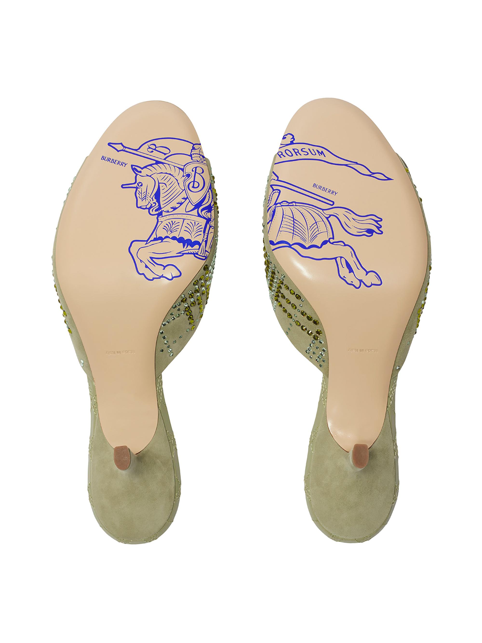 Burberry Mews 65MM Check Linen-Blend Mules | Saks Fifth Avenue