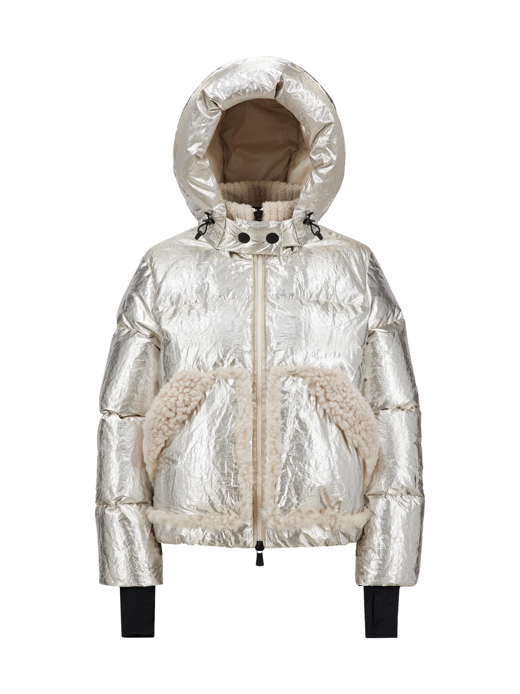 Moncler Grenoble Women's Trevelin Lamé Bomber Jacket - Silver